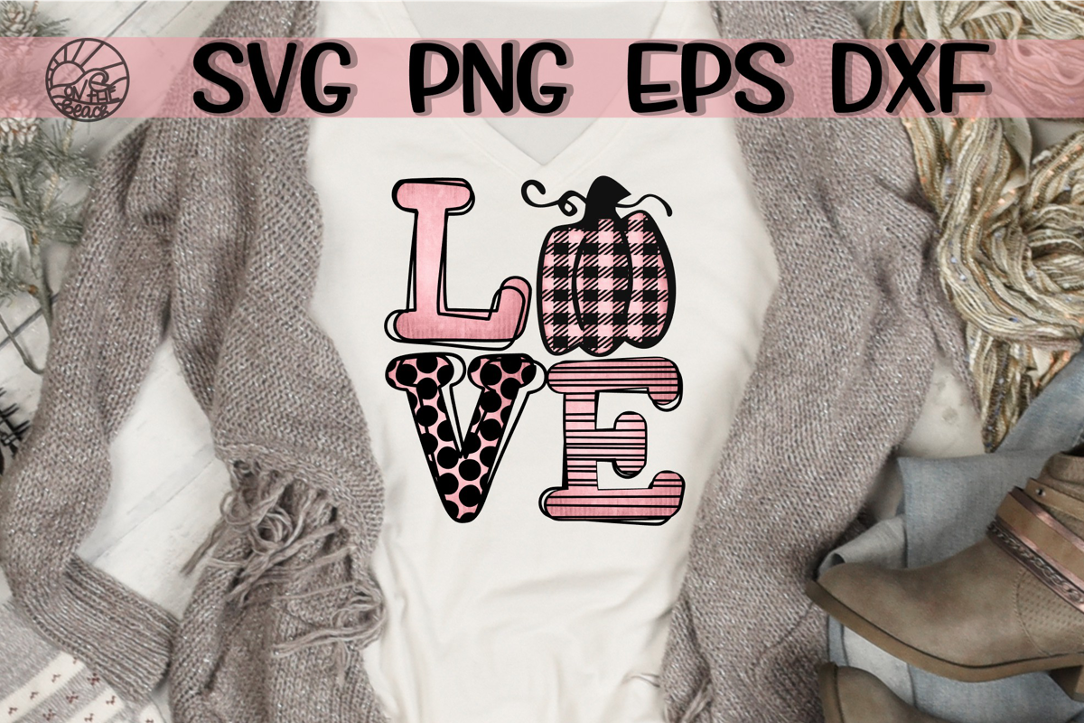 Download LOVE - Pink Pumpkin - SVG PNG DXF EPS