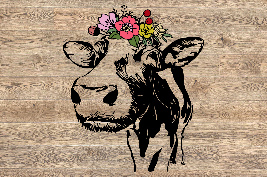 Download Bandanna Flower Heifer Cow SVG, Glitter farm cowboy 1396s (251762) | SVGs | Design Bundles