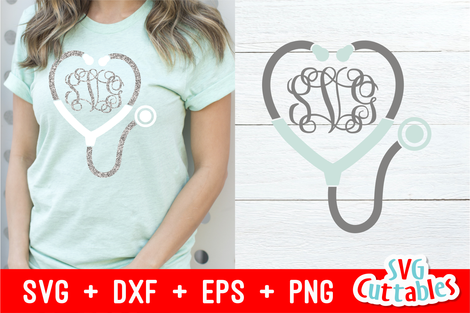 Download Stethoscope Monogram Frame Svg Cut File 193439 Cut Files Design Bundles