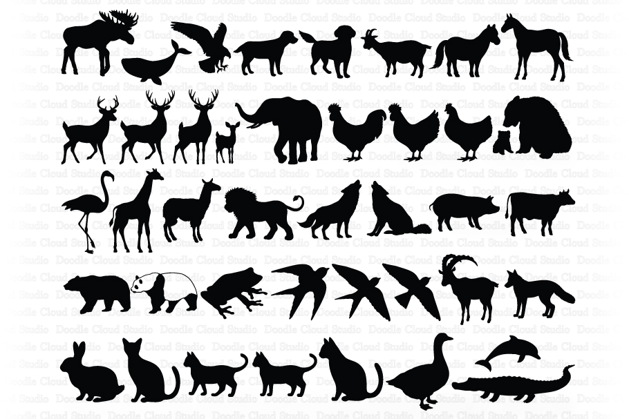 Download Animal Bundle SVG Cut Files, Animals Clipart, Animal Vector.