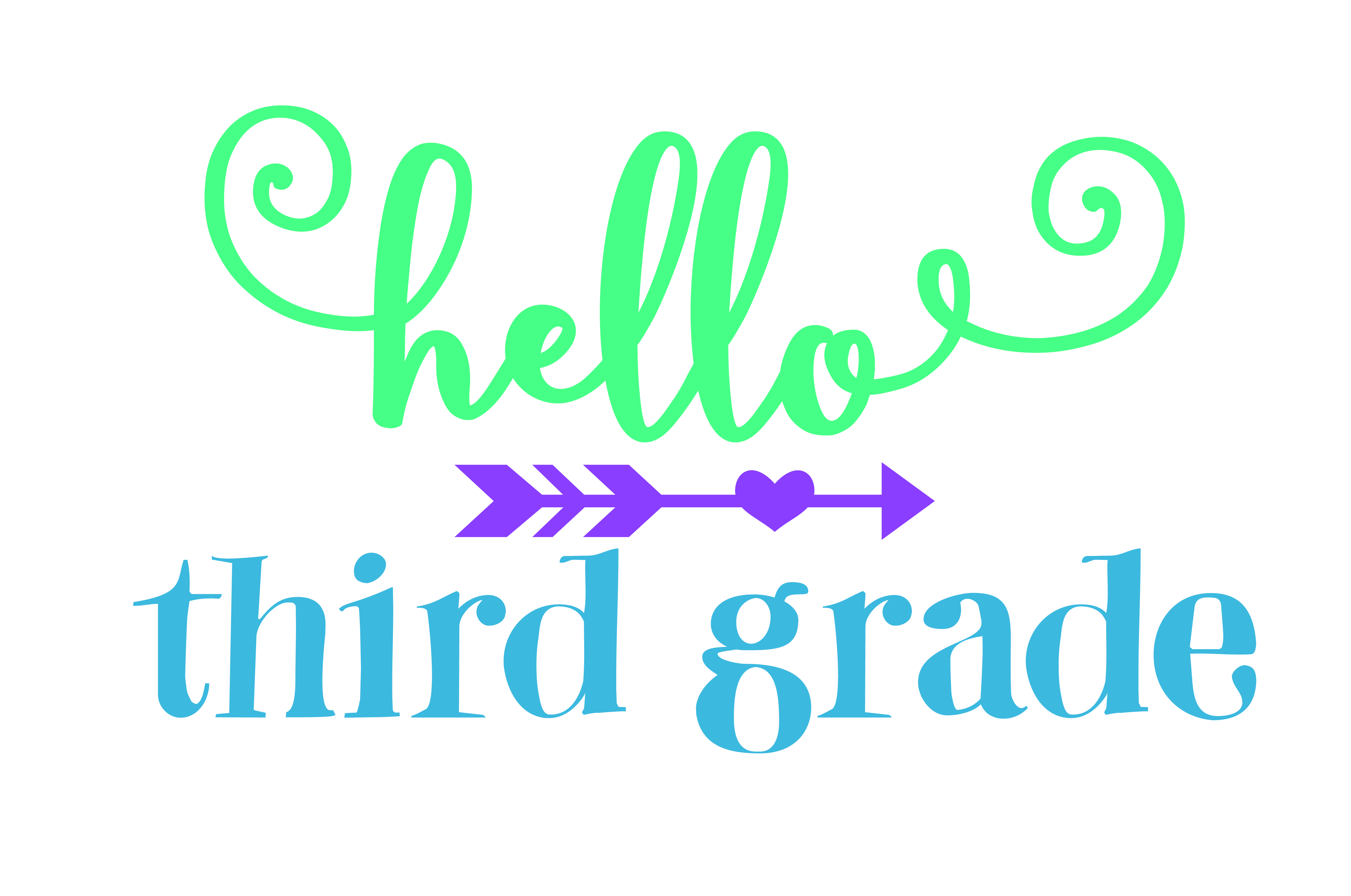 Hello Third Grade SVG Files for Silhouette and Cricut Design Space