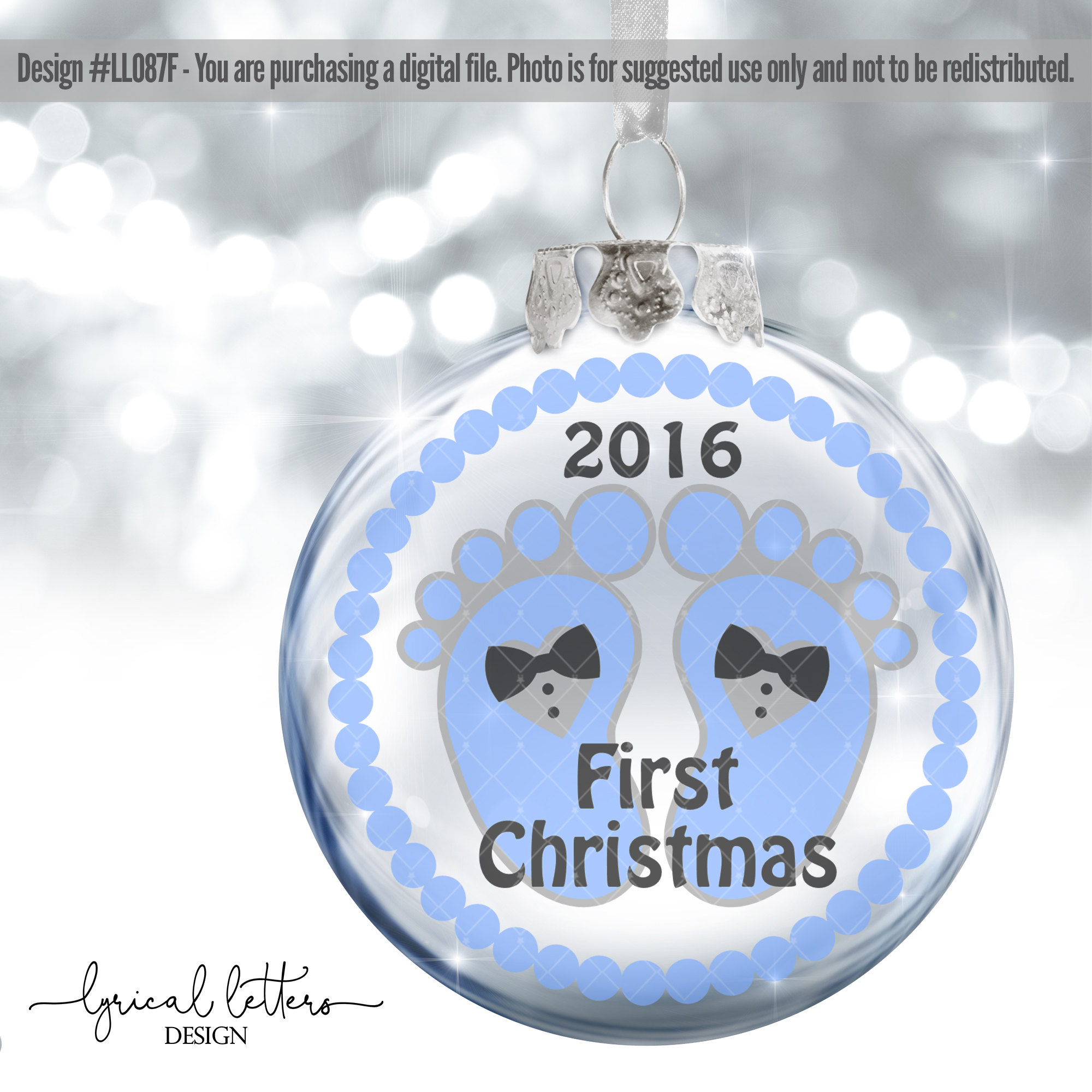 Baby Boy First Christmas SVG Cut File LL087F