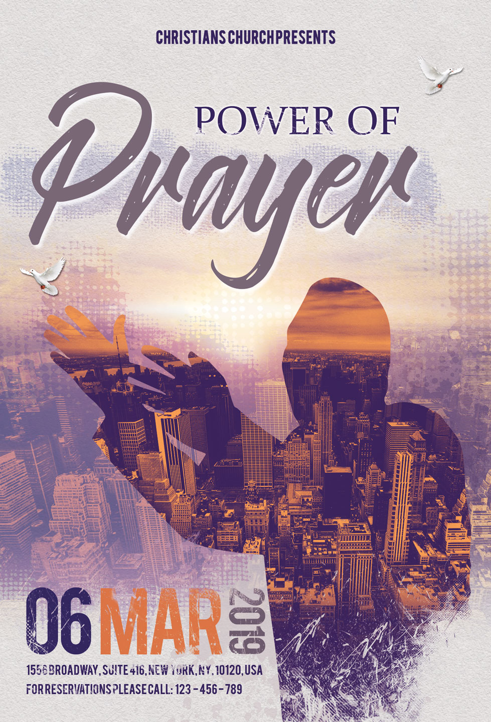 Church Power Of Prayer Flyer Poster (221080) | Flyers | Design Bundles