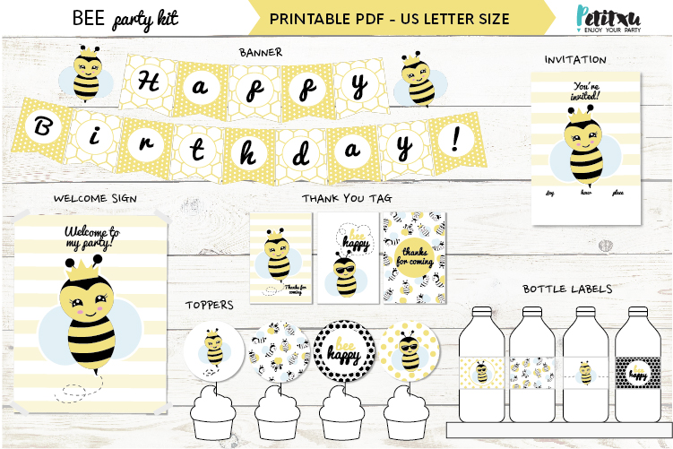 Bee Themed Party Kit Kids Party Decor Bee First Birthday
