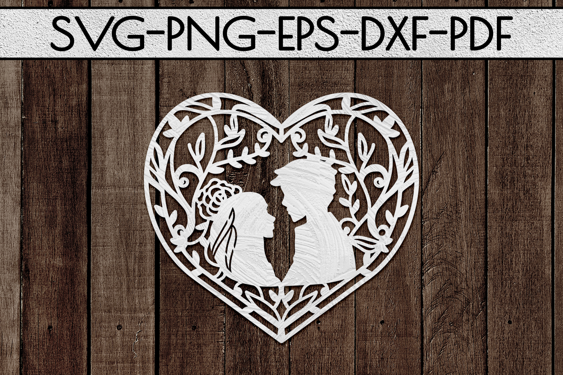 Download Wedding Heart Frame Papercut Template, Marriage SVG, PDF ...