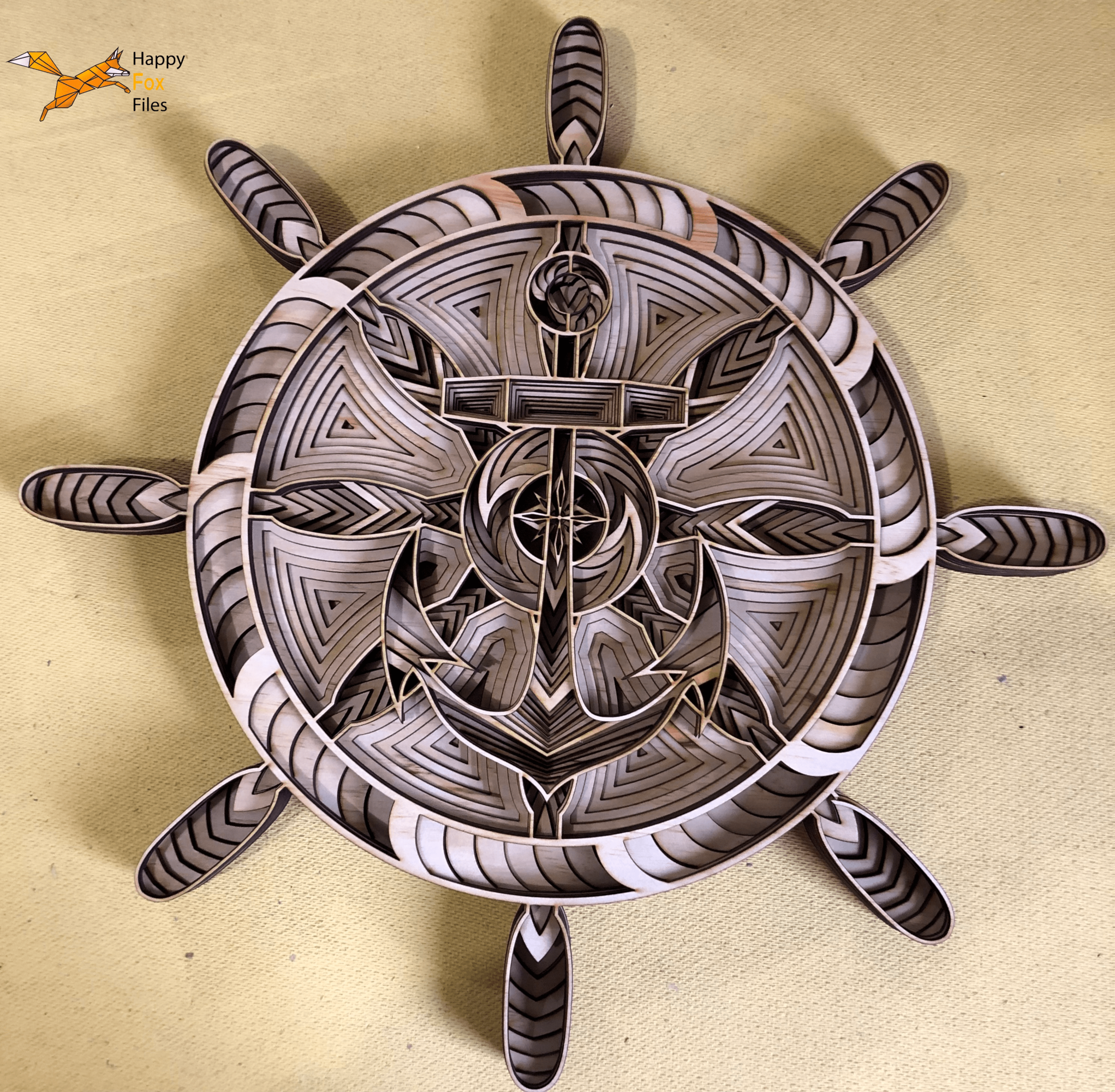 Download Multilayer Mandala 'Anchor and Rudder' Files for CNC Laser ...