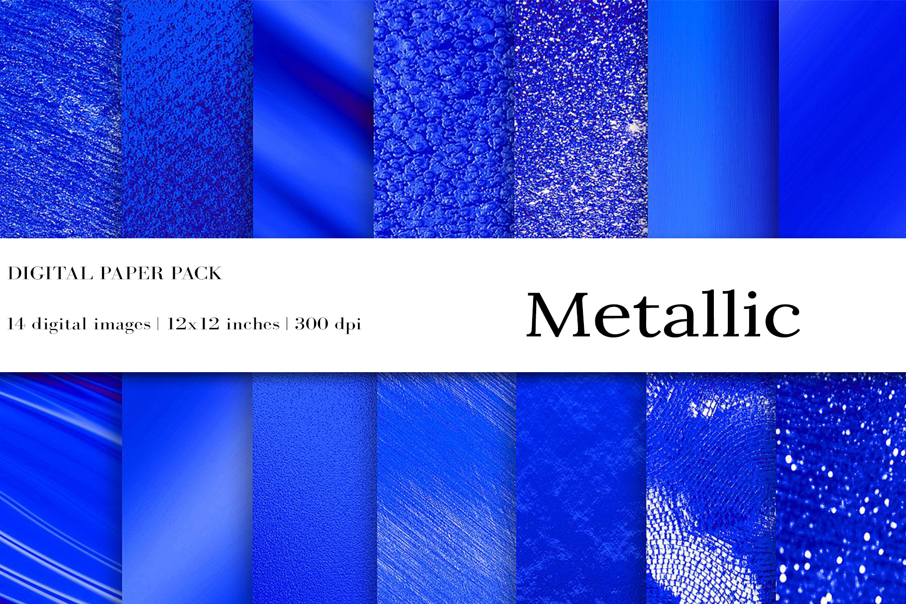 Blue Metallic Digital Papers, Metallic Textures (331438) Textures