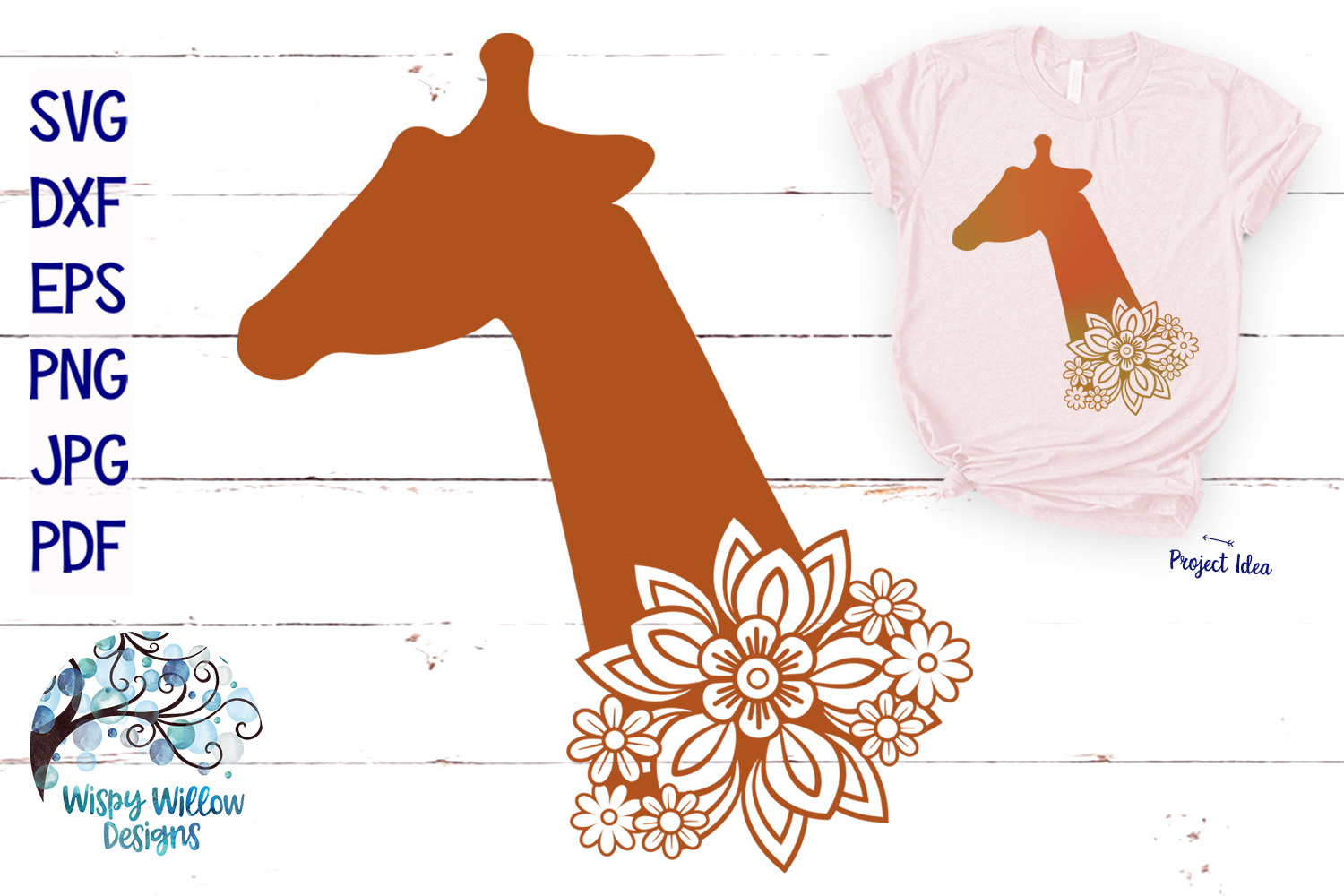 Download Floral Giraffe SVG | Animal SVG Cut File (284265) | SVGs ...