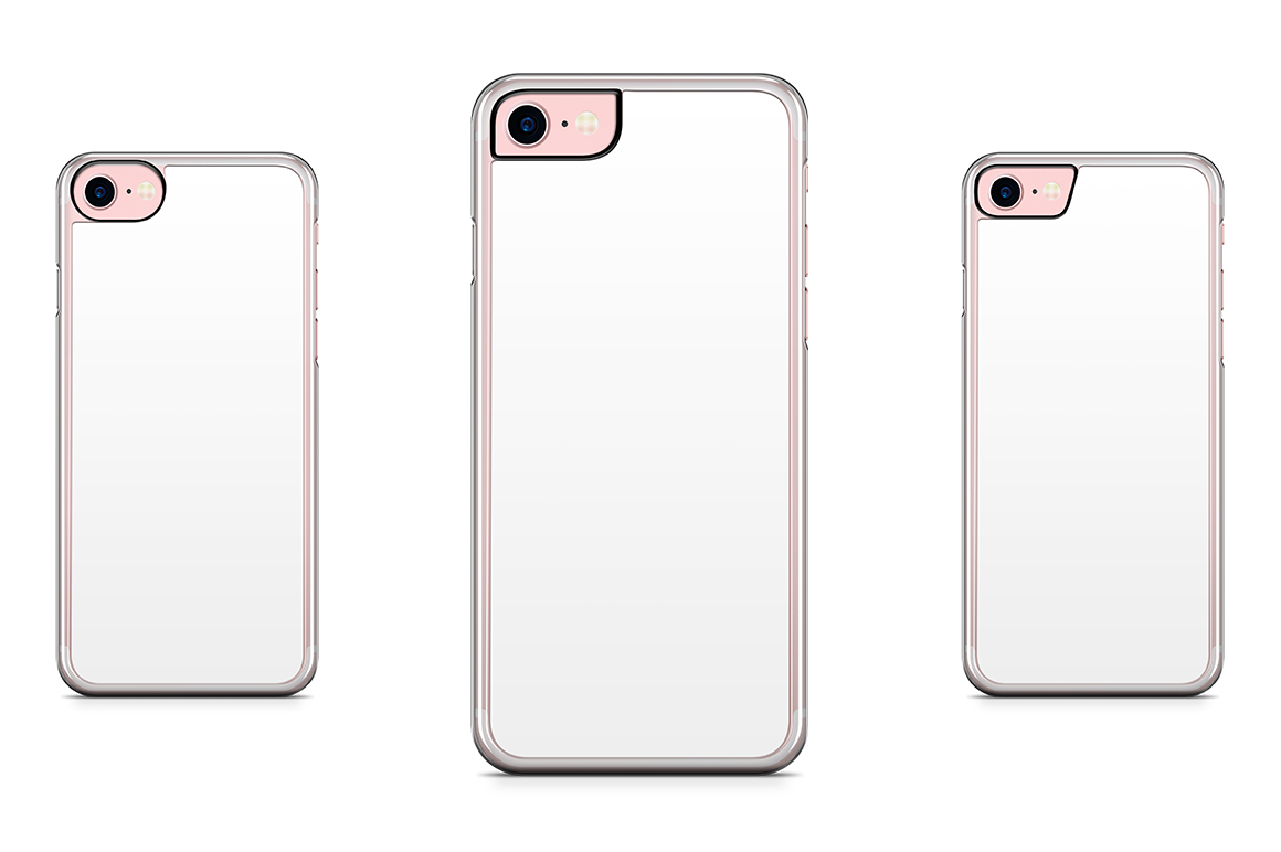 Download iphone 7-V1-V2-V3- 2d Clear case Mockup Back view (38097) | Mock Ups | Design Bundles