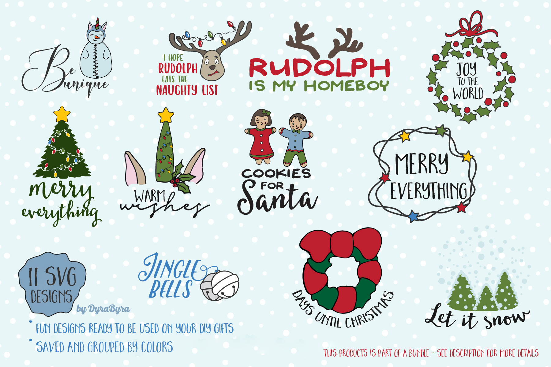 Download Fun Christmas SVG Bundle - Unicorn SVG, Christmas Tree