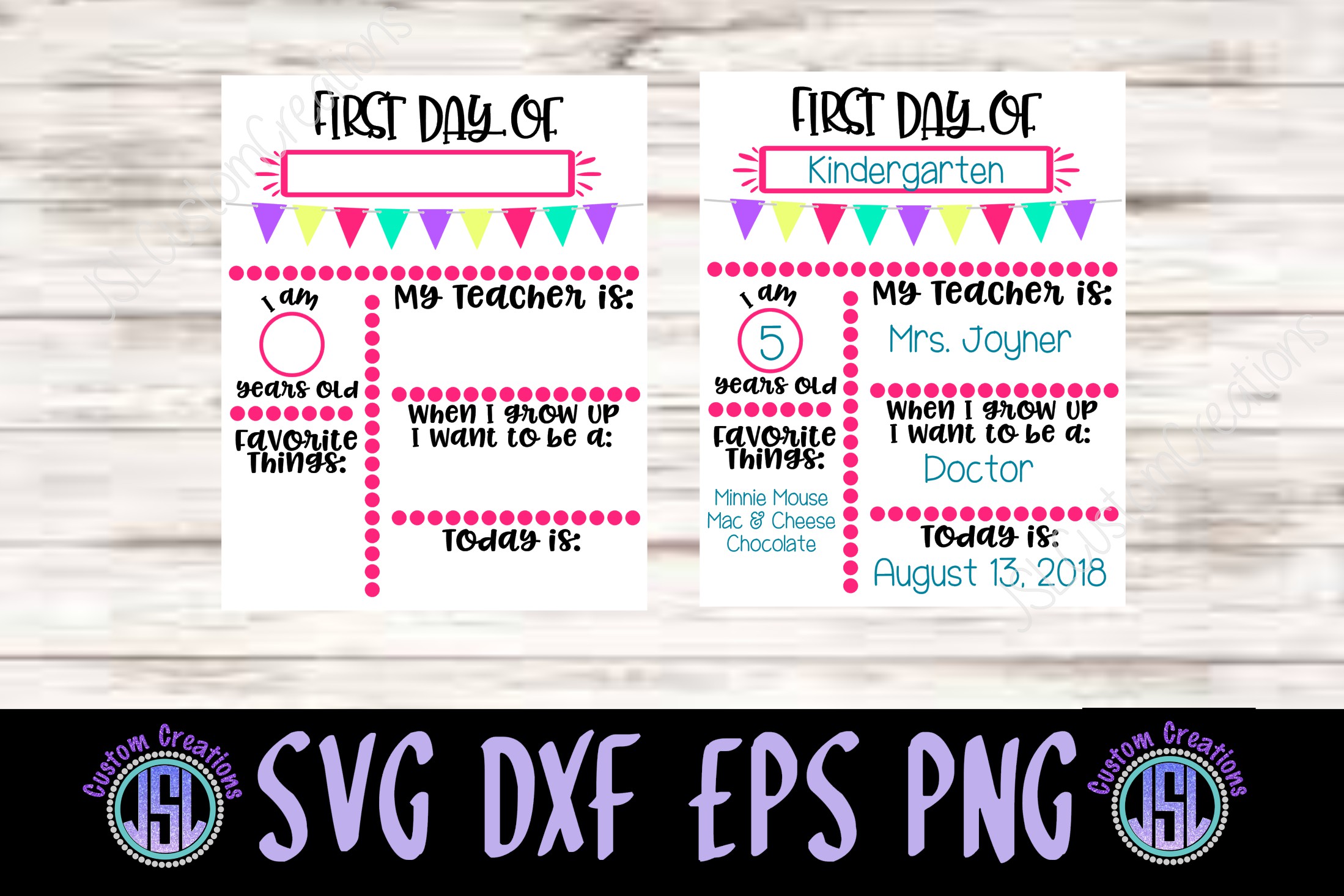 Download 1st Day of School Sign Template SVG DXF EPS PNG Digital ...