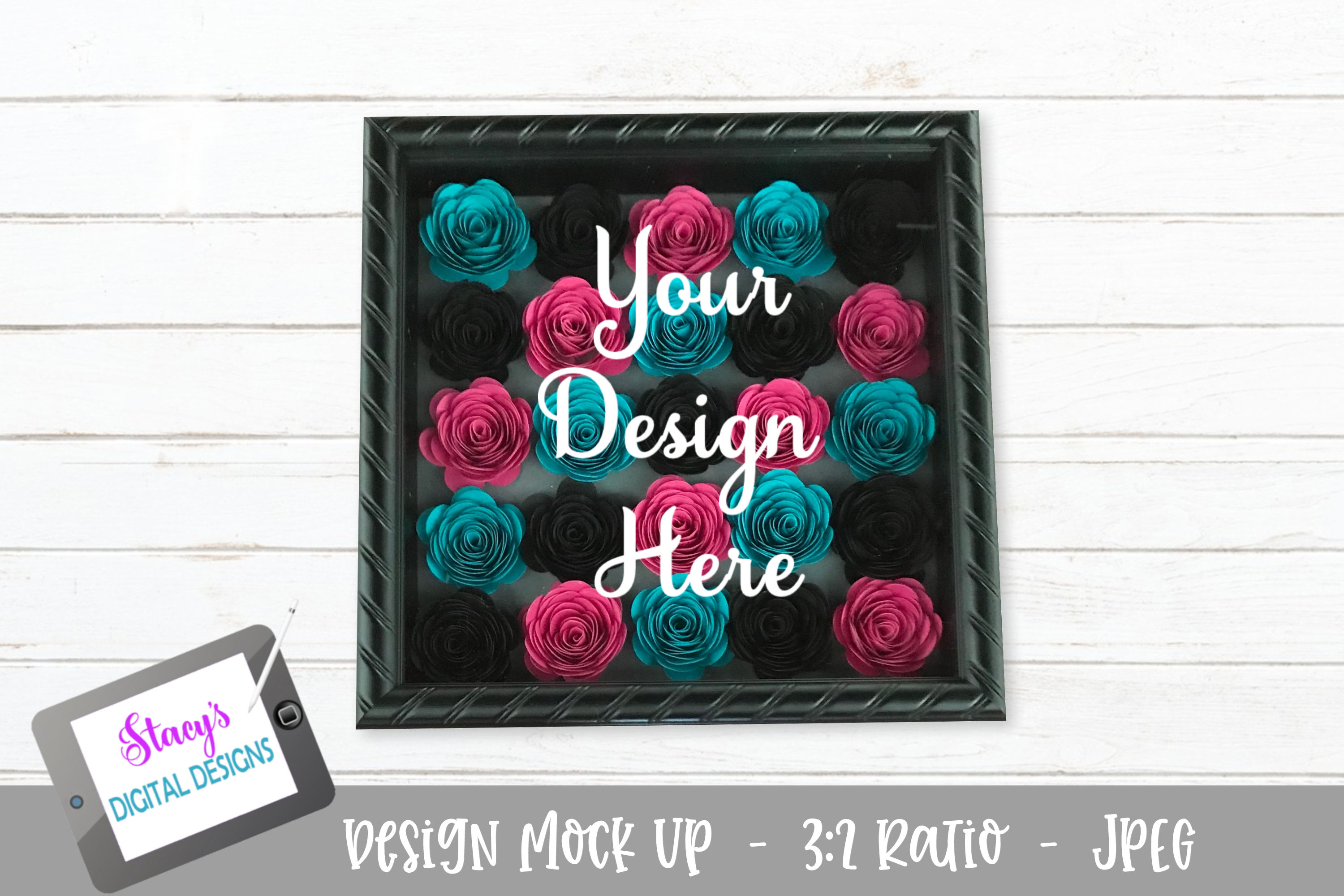 Download Mock Up Bundle- Rolled flower shadow box - 5 Mock Ups