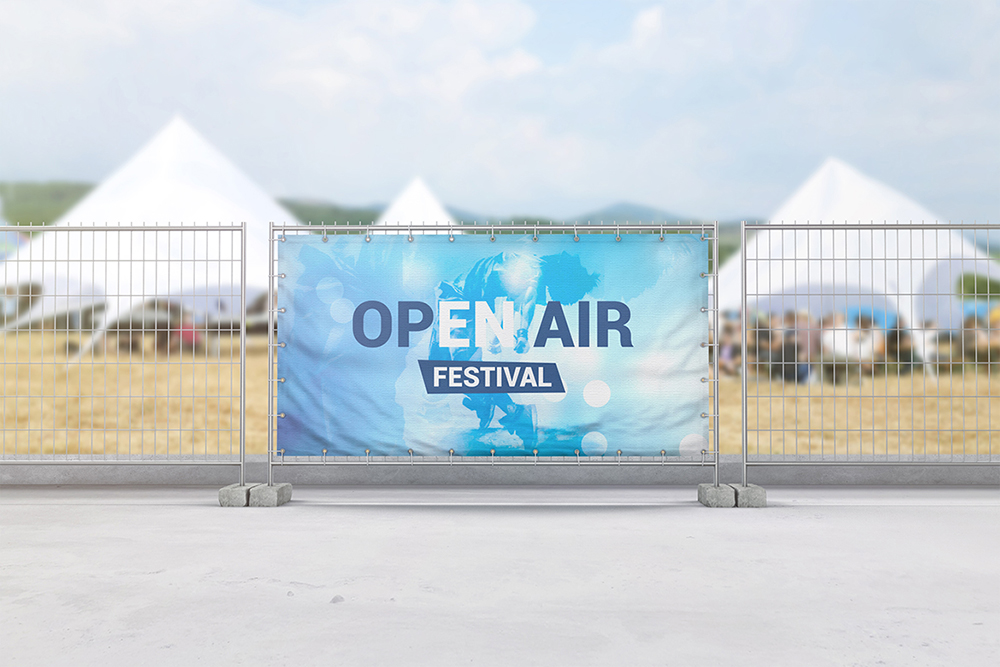 Construction Fence Banner Mockup