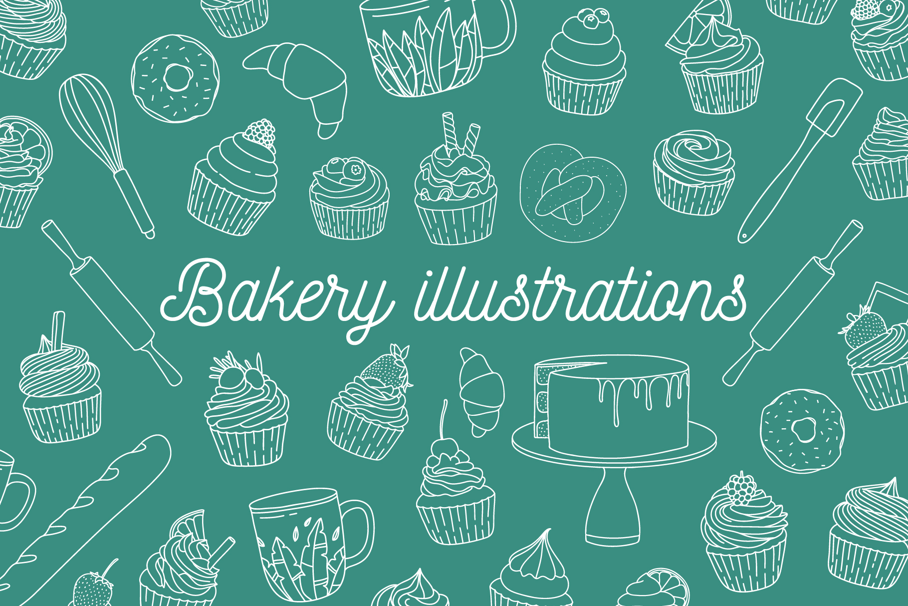 Download Pack of bakery illustrations