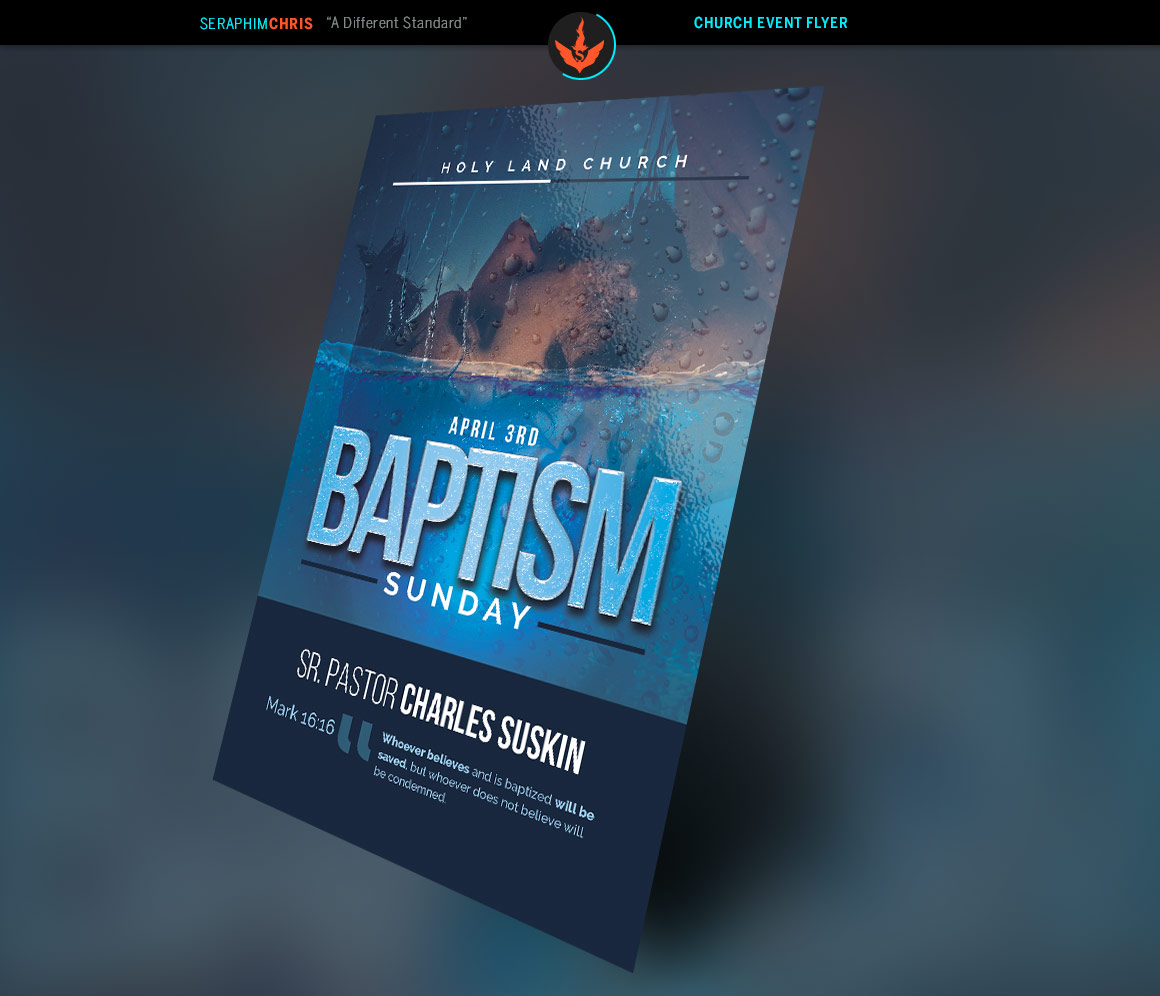 Baptism Sunday Church Flyer Template 28154 Flyers Design Bundles