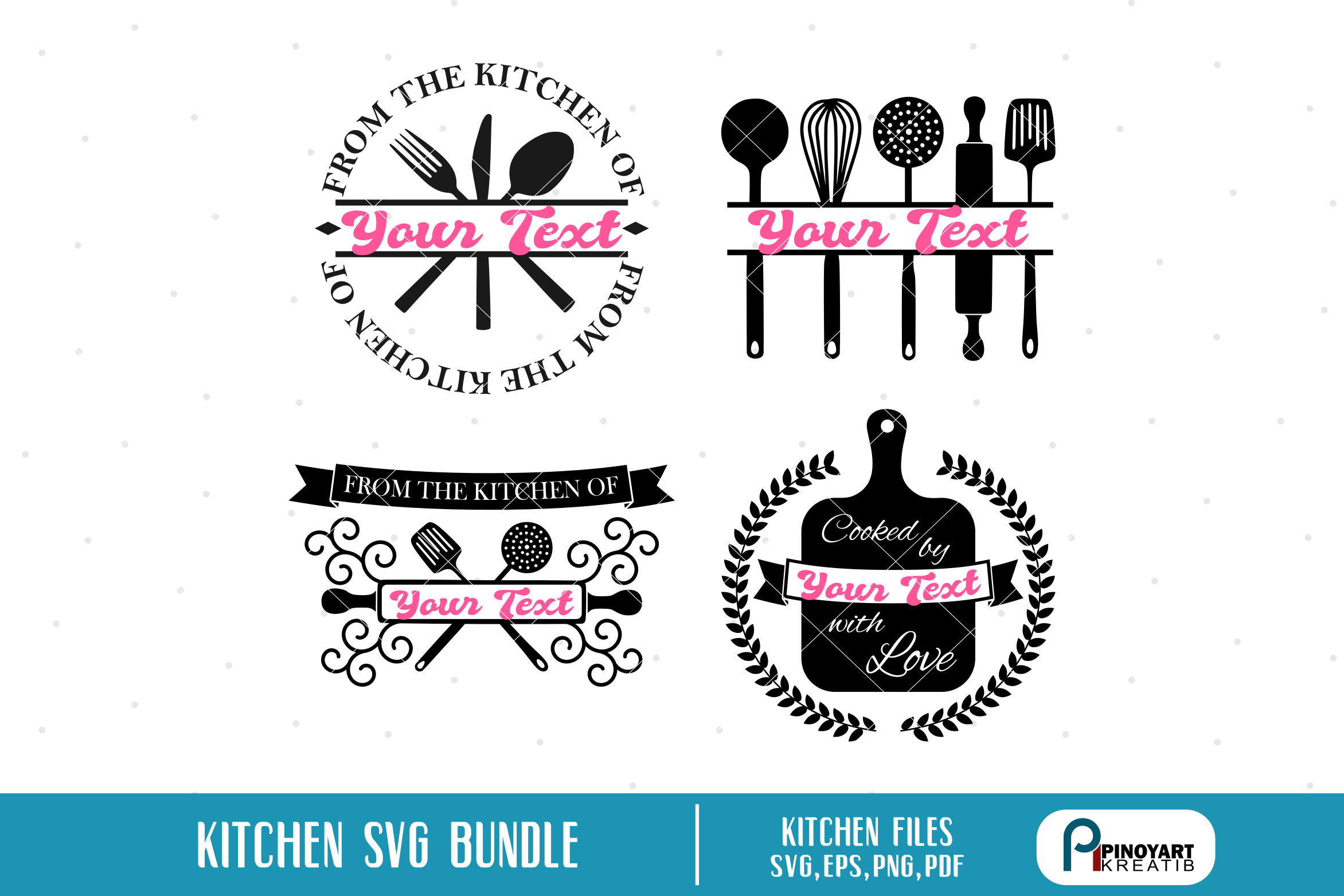 Download Cooking Utensils Monogram Svg - Layered SVG Cut File - Free Fonts | Populer Fonts To Download