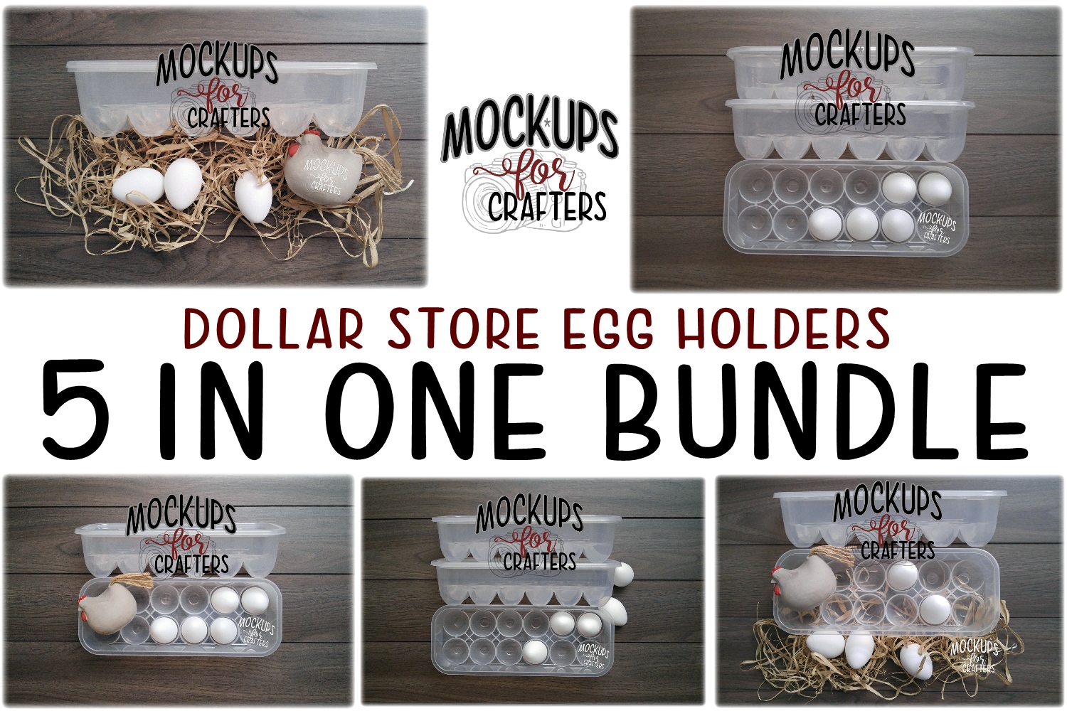 Download Dollar Tree Egg Holders / Egg Cartons - Bundle of 5 mock-ups