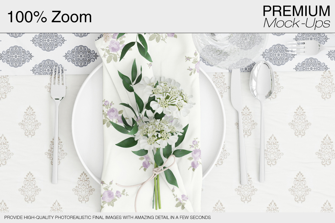 Download Table Linens - Tablecloth, Runner & Napkins Mockup (52210 ...