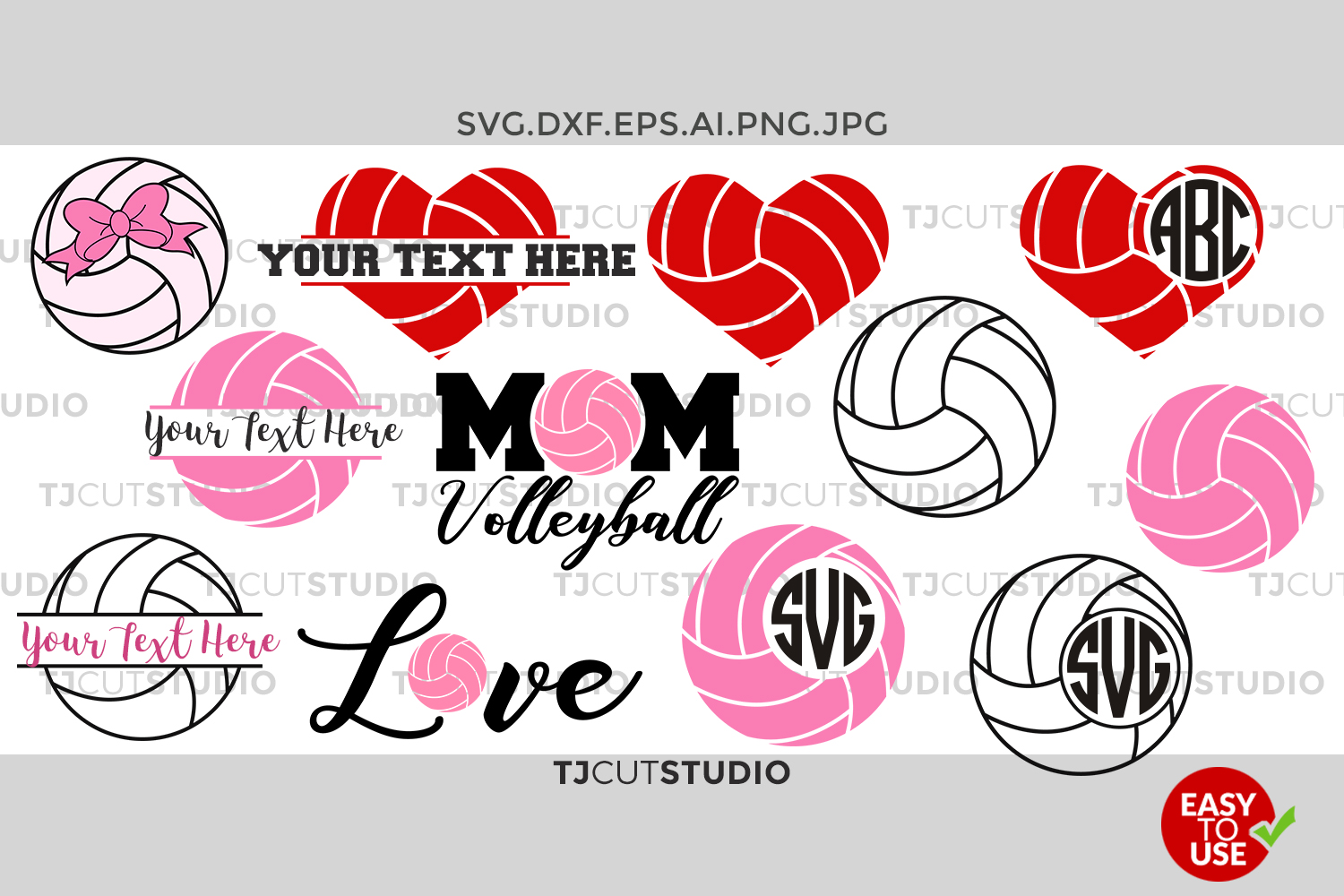 Download Volleyball Monogram svg, split volleyball, Love Volleyball, Mom Volleyball, Files for Silhouette ...