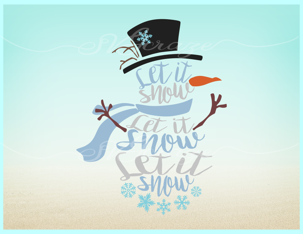 Let It Snow Snowman Svg Dxf Eps and Png Files for Cricut