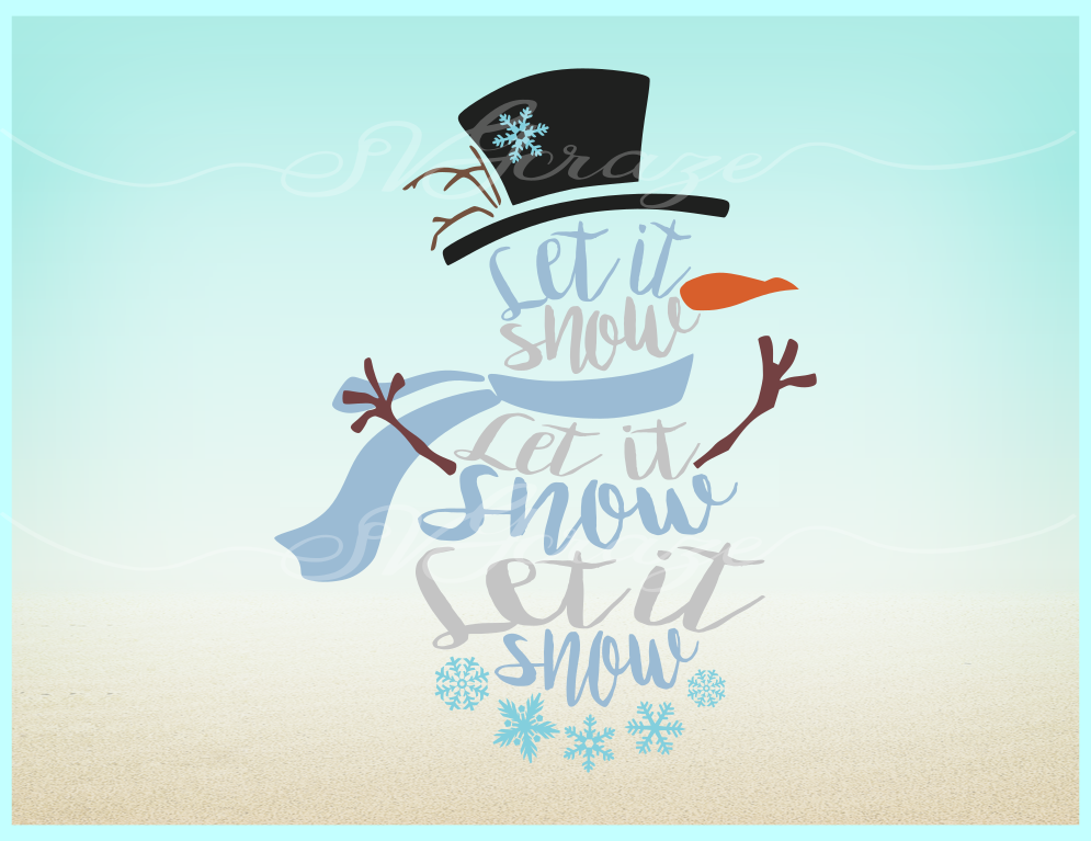 Download Let It Snow Snowman Svg Dxf Eps and Png Files for Cricut