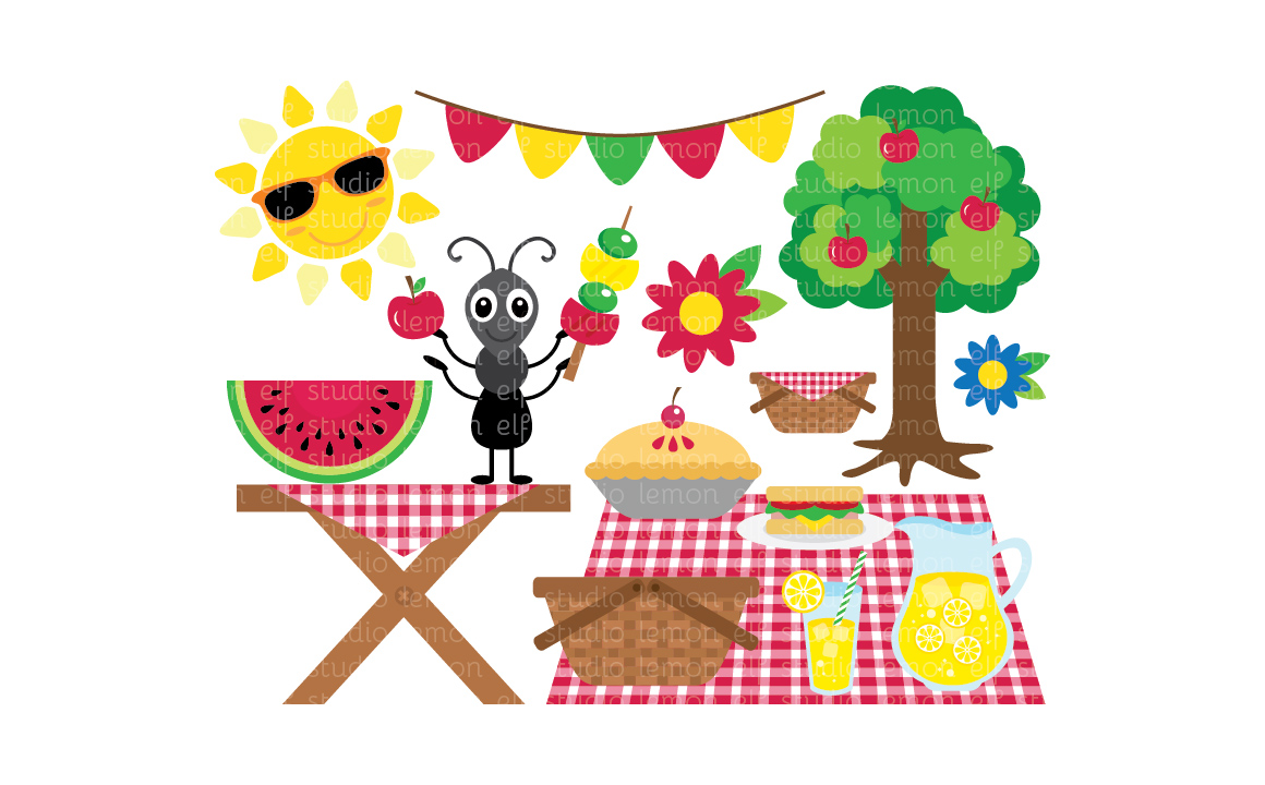 Summer Picnic-Digital Clipart (LES.CL38)