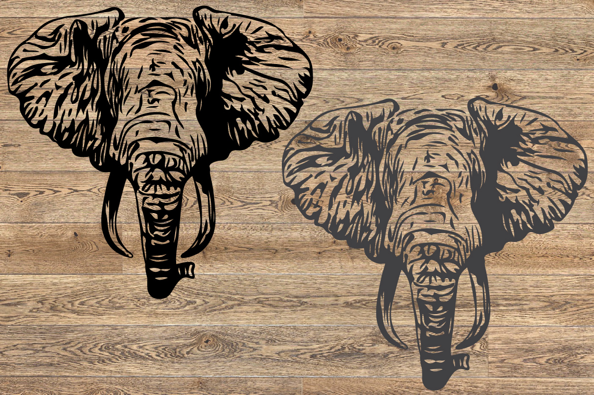 Download Elephant head SVG Trunk Tusk Wildlife boho Jungle 1242s