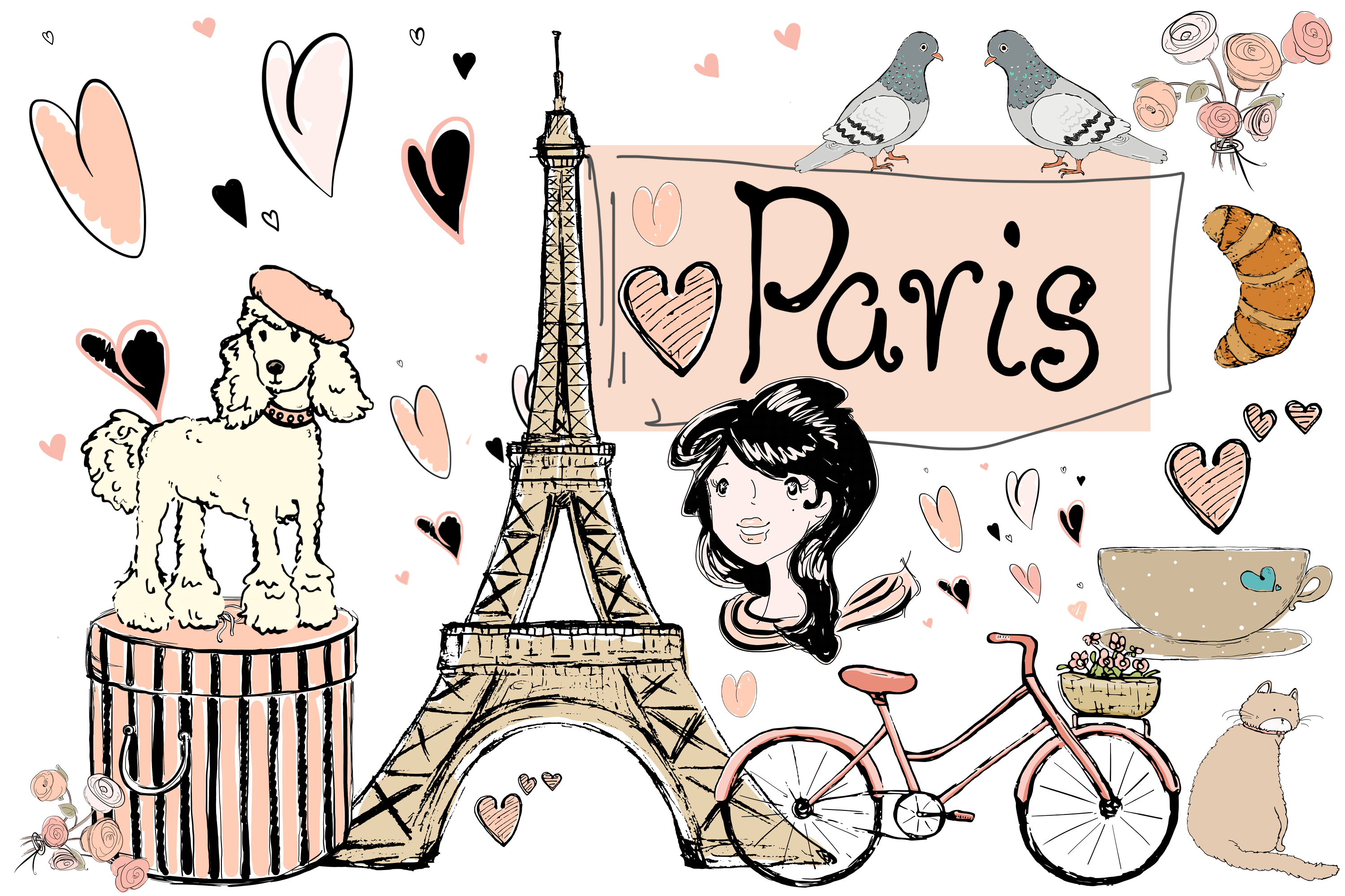 Download Paris | Clip Art Illustrations | PNG/JPEG