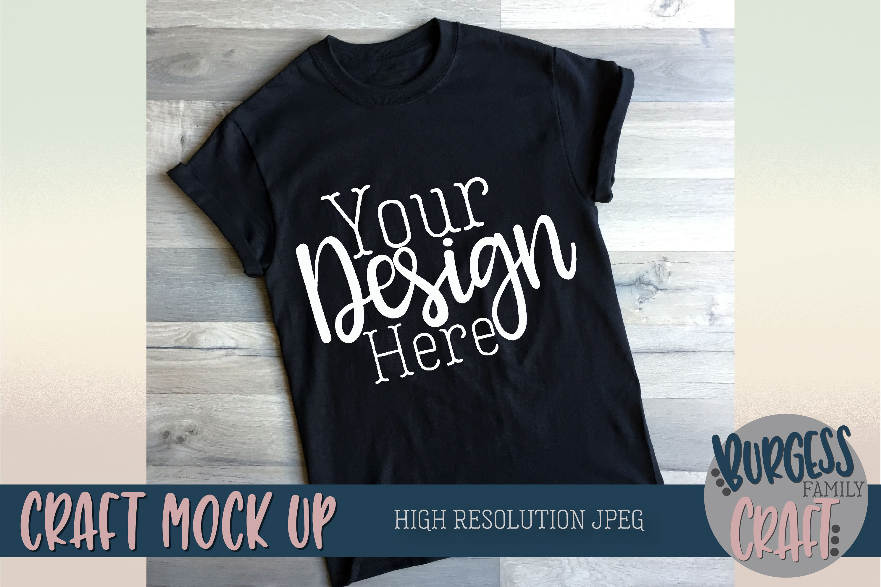 Download T-shirt craft mock up Angled black tee |High Resolution JPEG (162062) | Clothing | Design Bundles