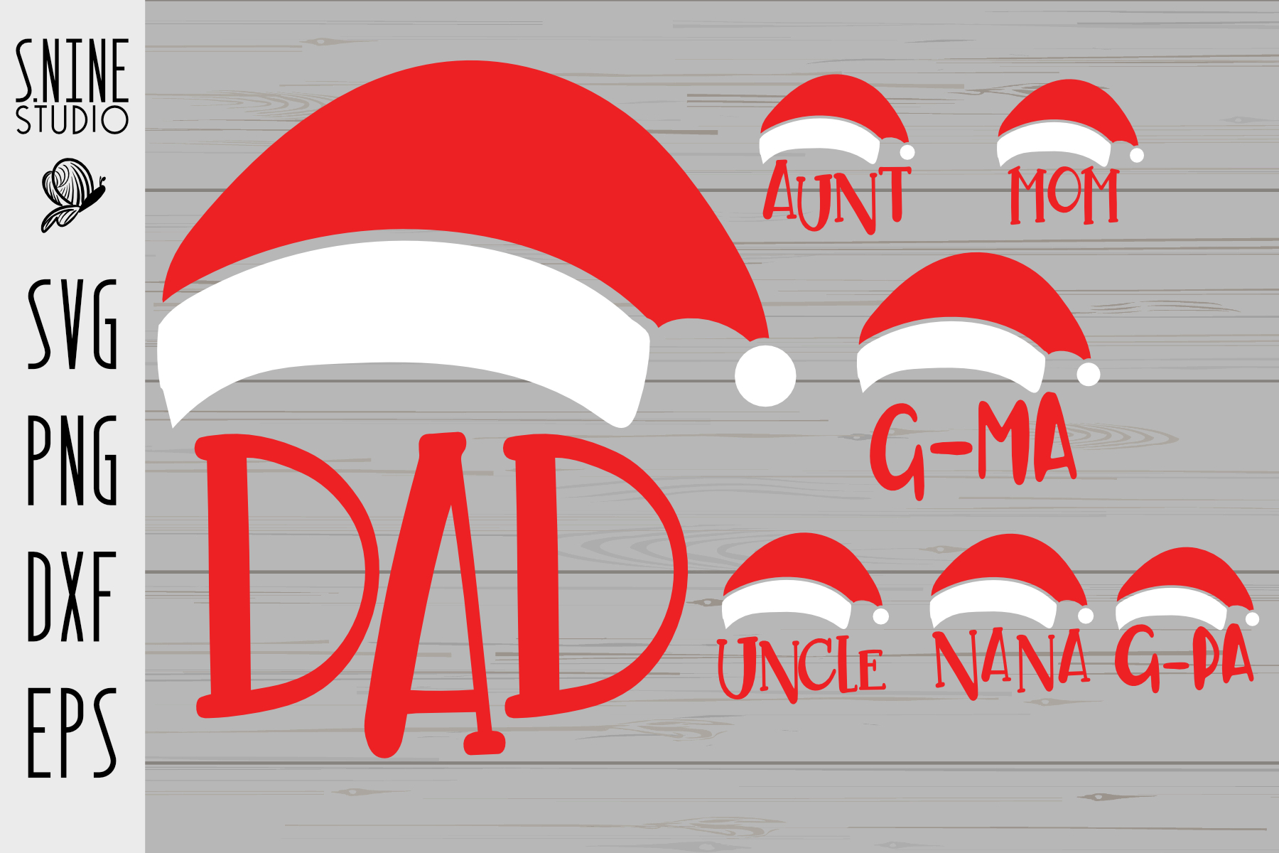 Download Family Santa Hat SVG Cut File (169190) | SVGs | Design Bundles