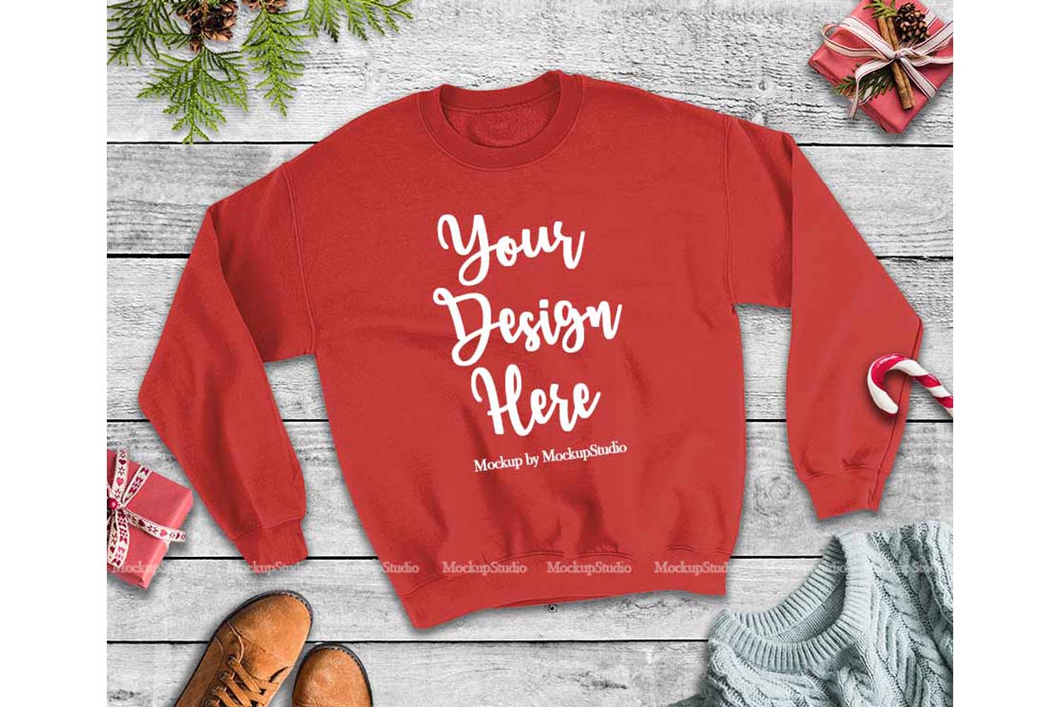 Christmas Winter Sweatshirt Mockup Bundle 5 Colors Set (161904) | Mock ...