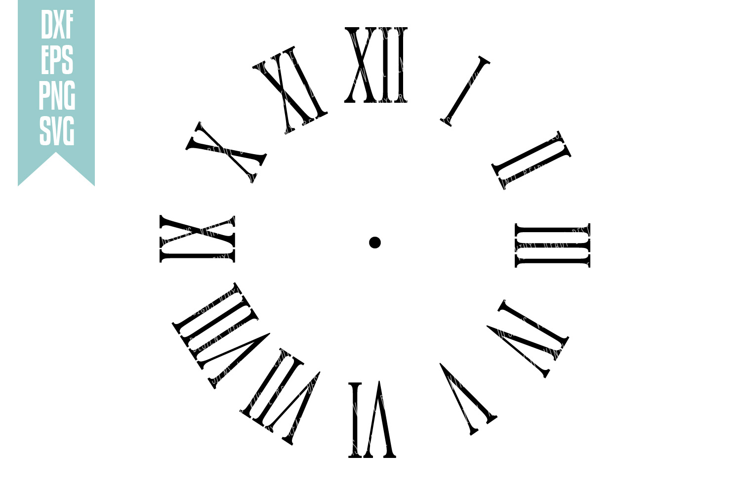 Clock Numbers Roman Numerals Vector Clip Art Cutting Files