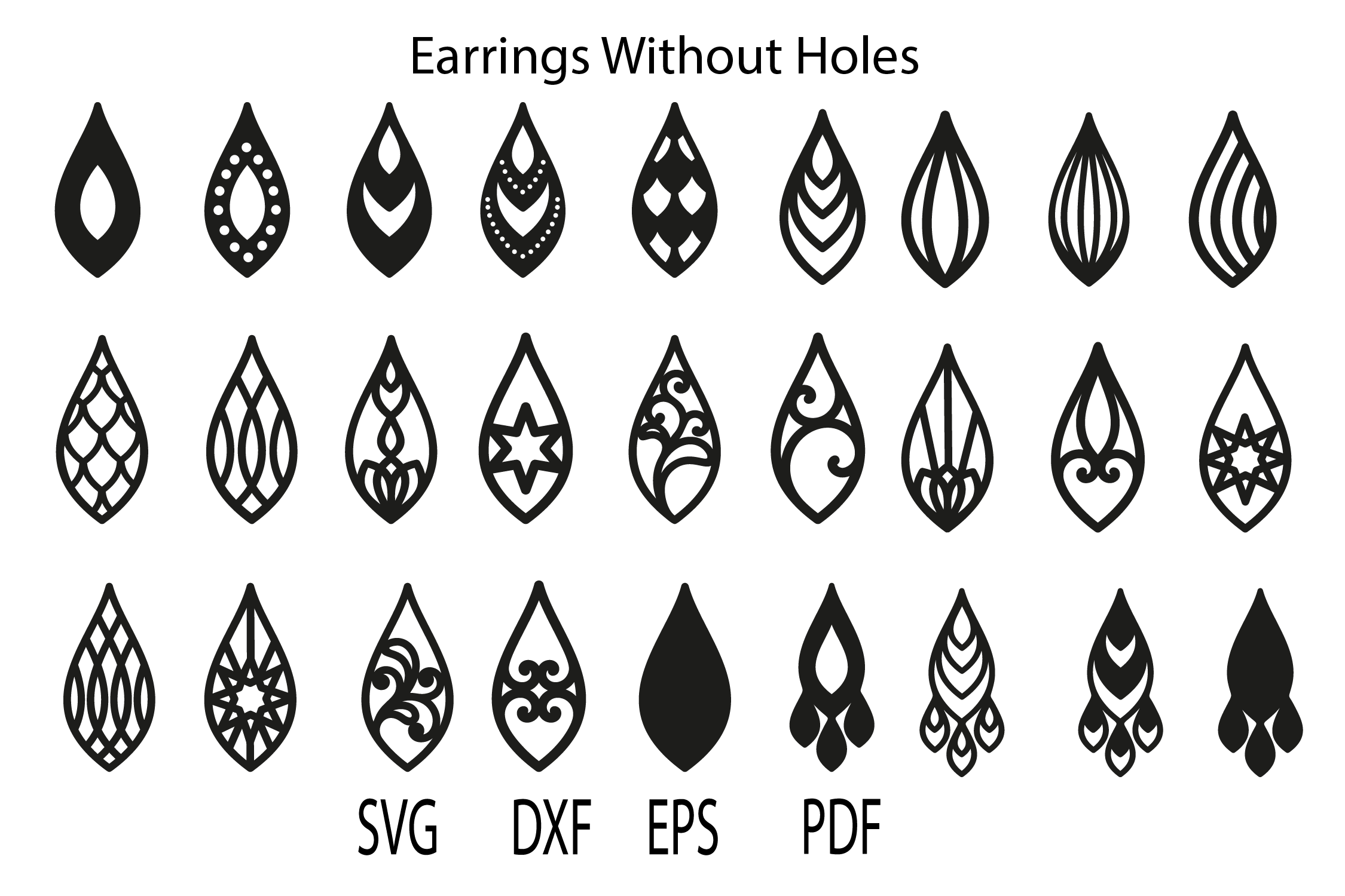 Earrings svg, Teardrop Earrings, Earrings Template (217005) | SVGs ...