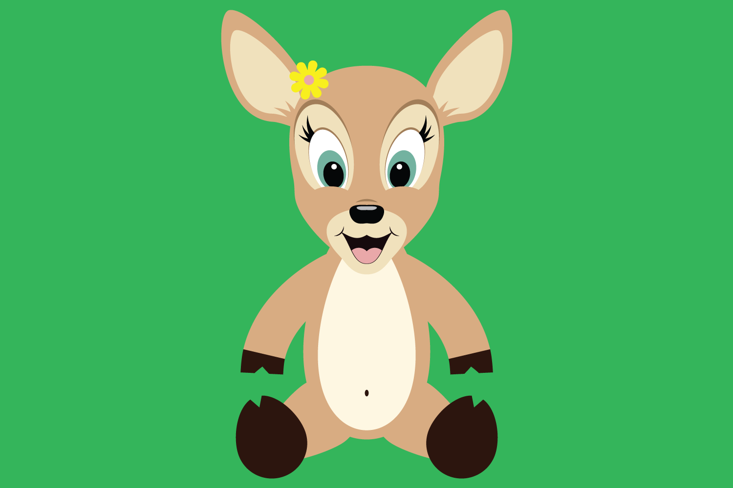 Cute Deer SVG Cut Files, PNG deer clipart, happy baby deer (517235