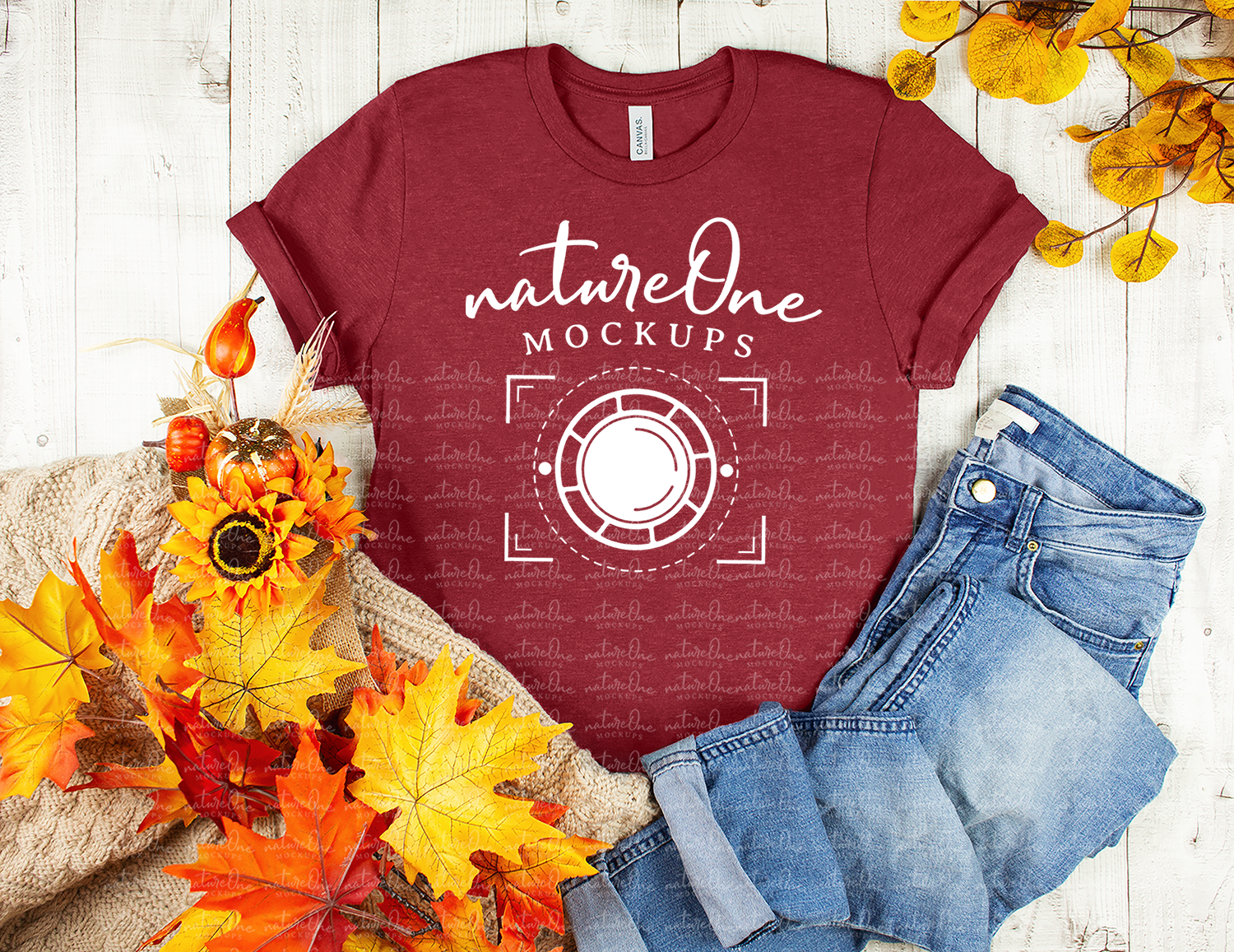 Fall Mockup Bundle Bella Canvas 3001 TShirt Halloween