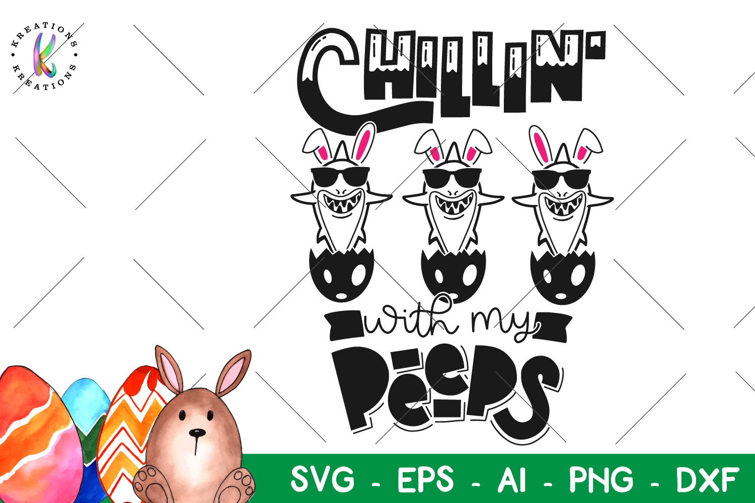 Download Chillin' with my Peeps svg Easter Shark Happy Easter ...