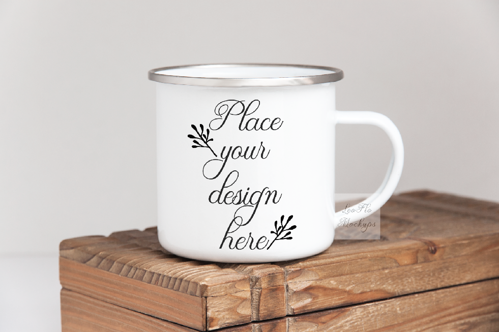 Download Camping mug mockup enamel mock up metal camper cup template white mugs mock ups psd smart object