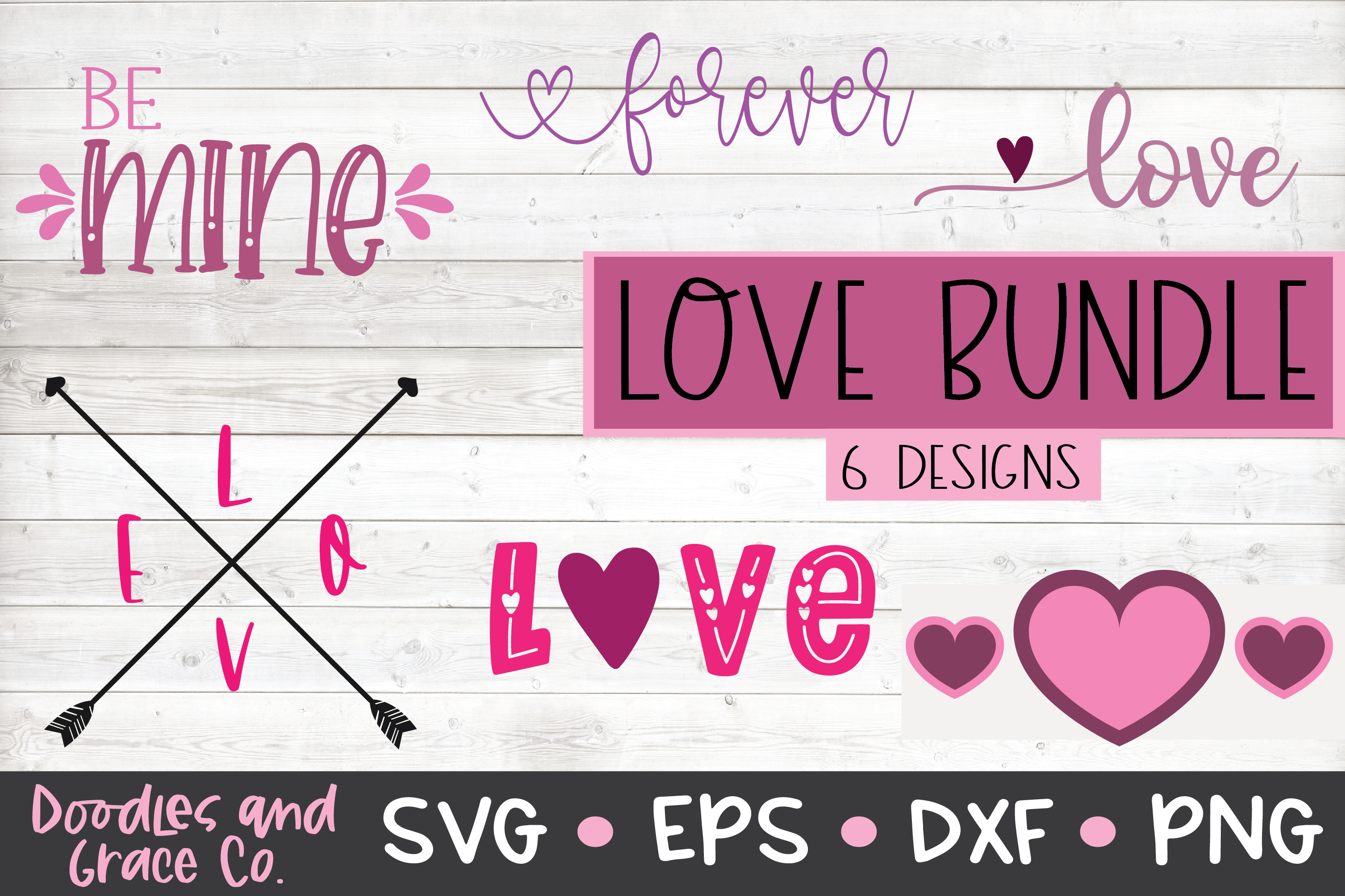 Download Love Bundle SVG - DXF - EPS - PNG