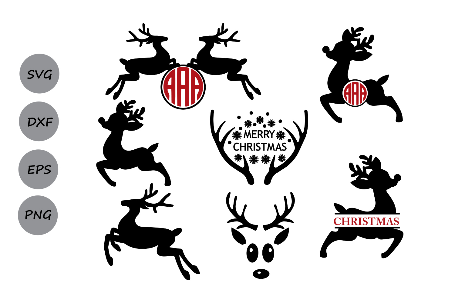 Download Reindeer svg, Reindeer monogram svg, Reindeer face ...