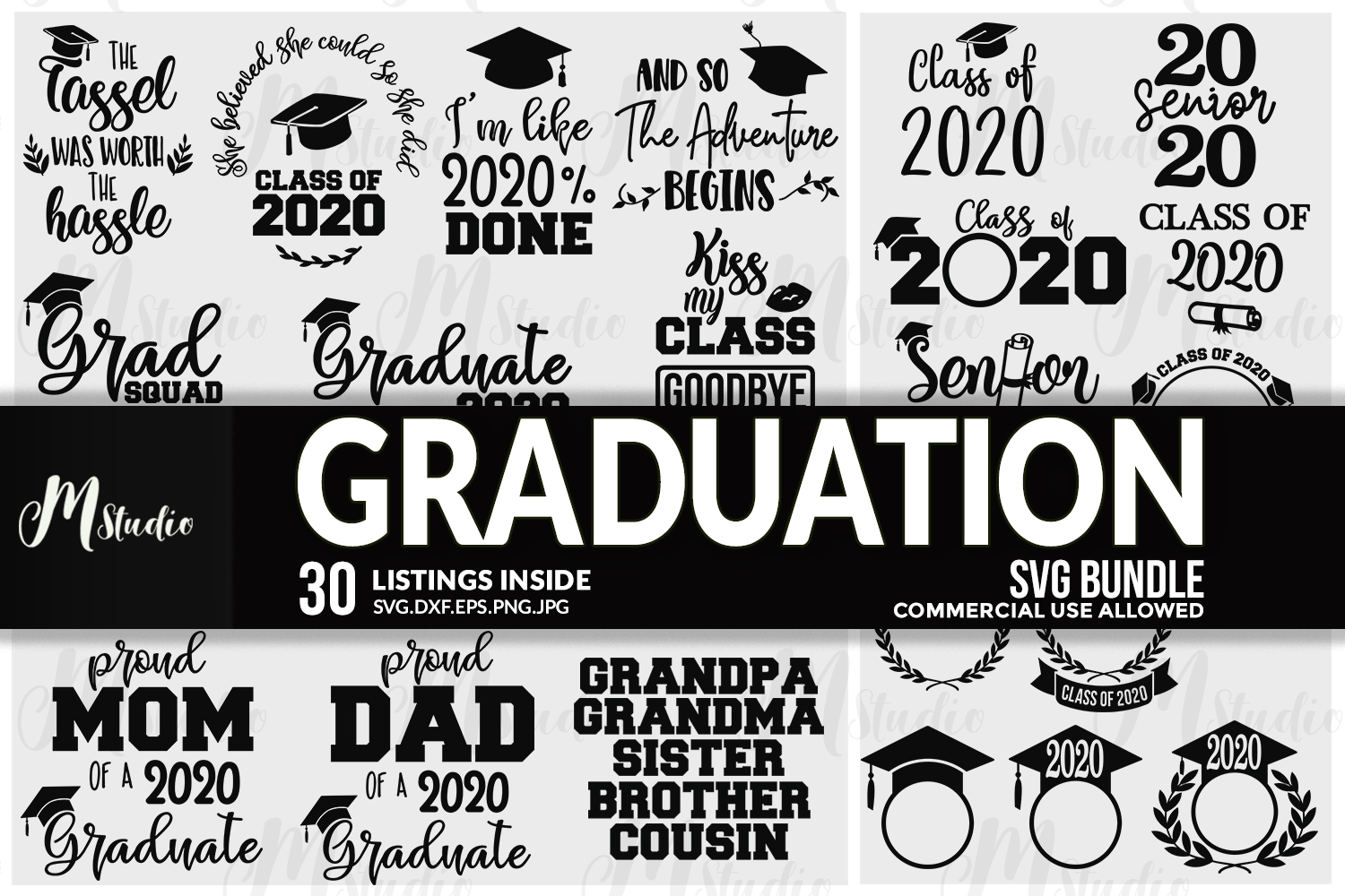 Graduation SVG Bundle. (253036) | Cut Files | Design Bundles