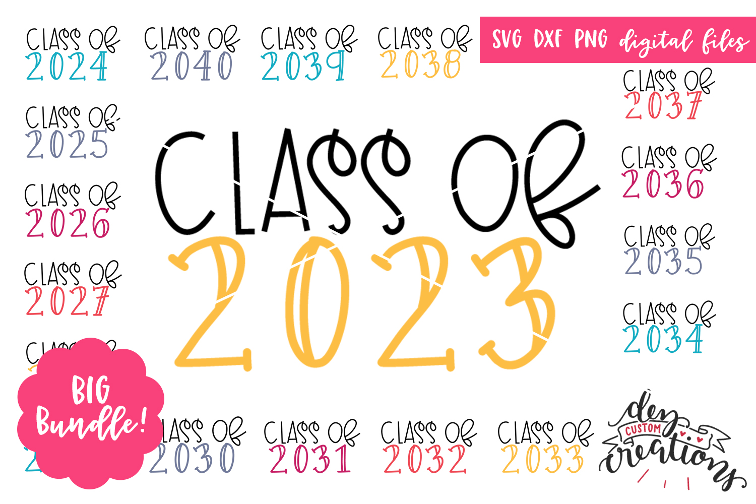 Class of 2023 - 2040 Big Bundle! - SVG DXF PNG files (107275) | Cut