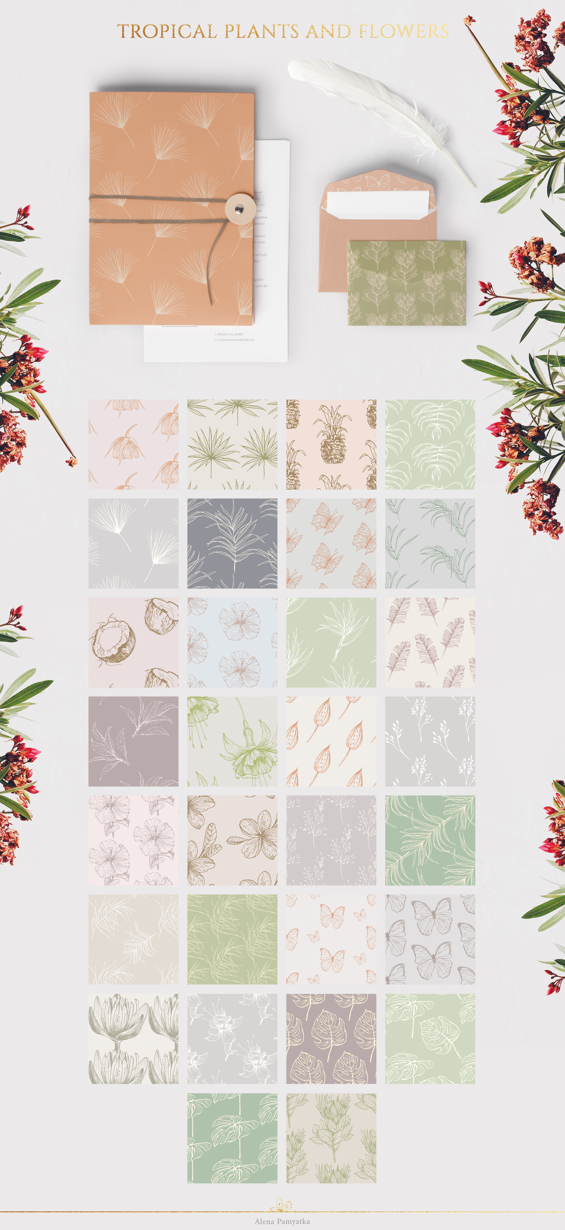 Download BUNDLE!!! 100 floral patterns! (107529) | Patterns ...