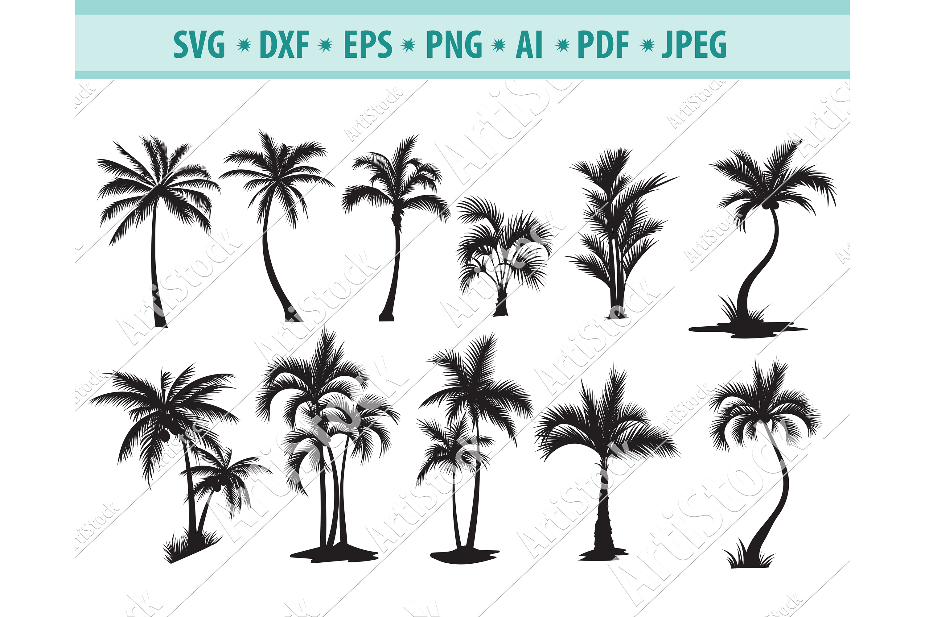 Download Palm Tree SVG, Palm Tree Clipart, Tropic tree Dxf, Png, Eps