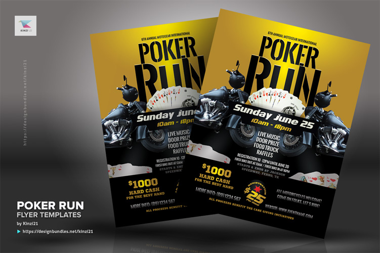 Poker Run Flyer Templates (235786) Flyers Design Bundles