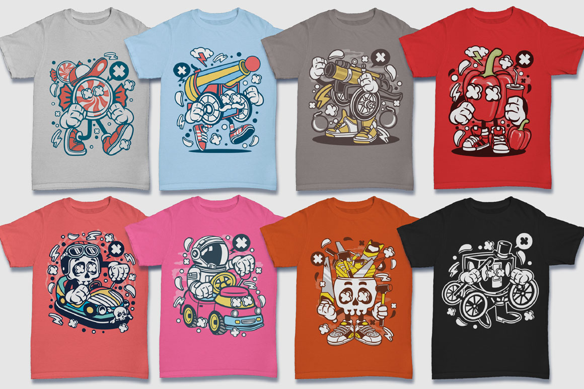 Cartoon Vector #4 Tshirt Design Bundle