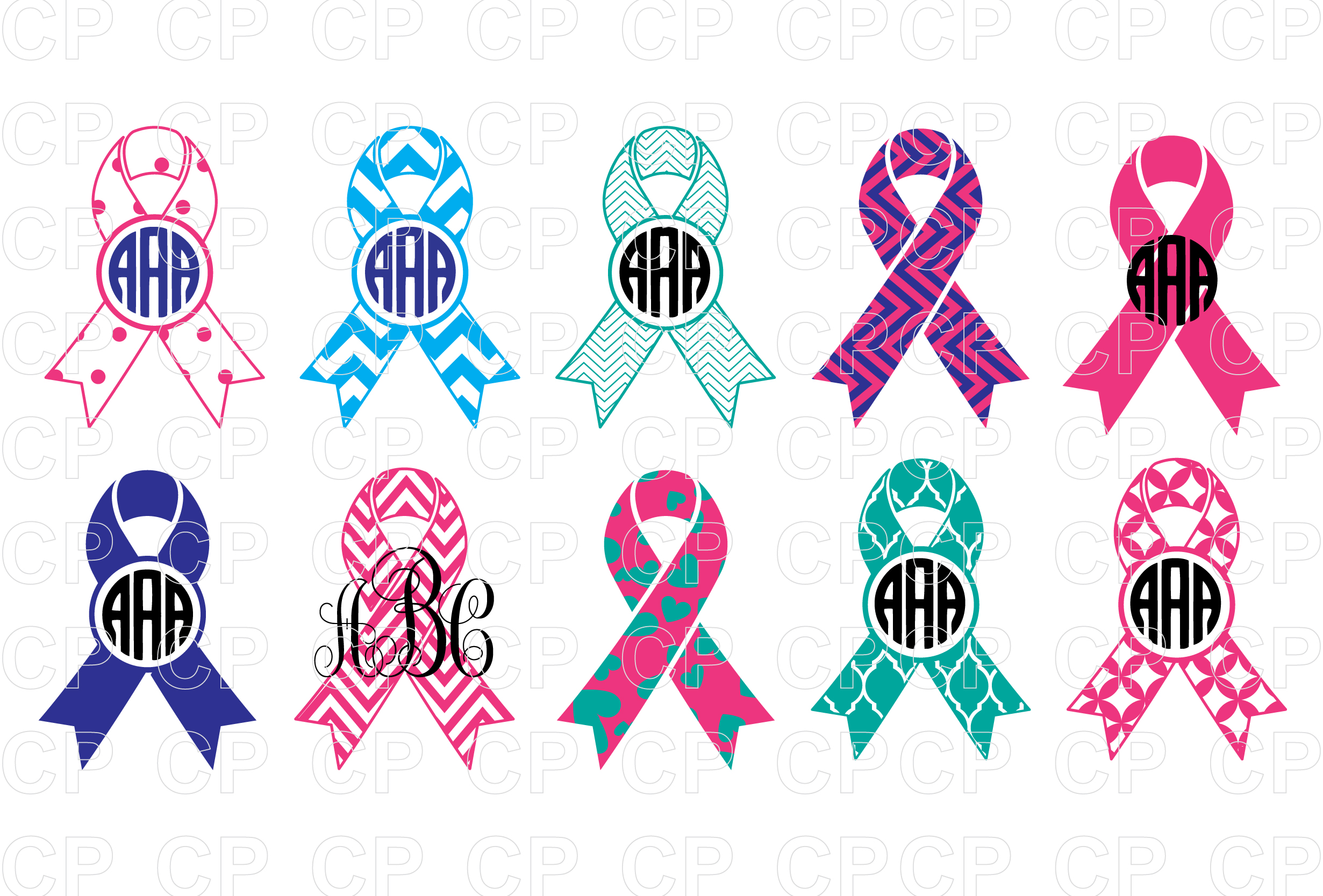 Cancer Ribbons Bundle Svg Cut Files Cancer Ribbons Clipart 4194