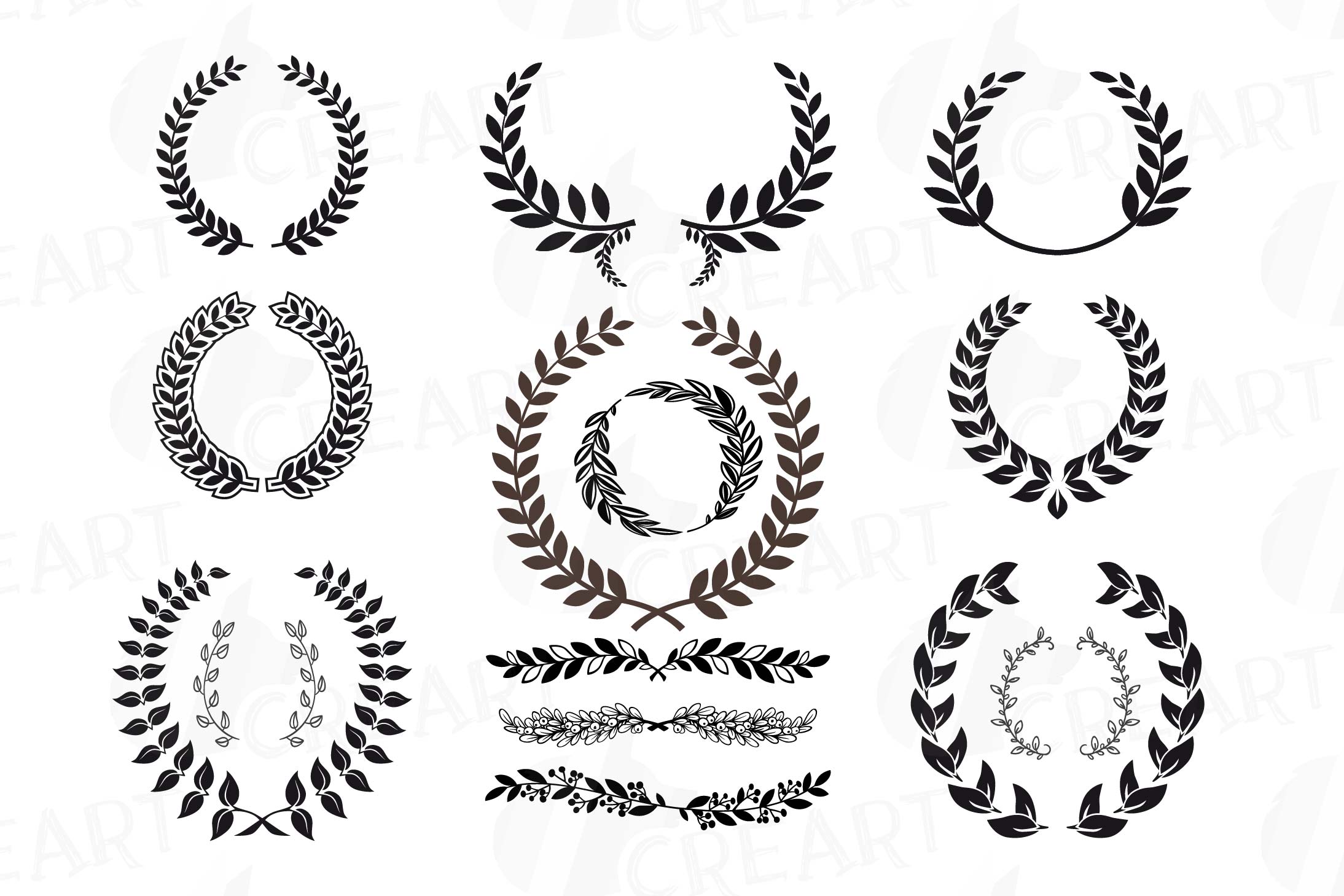 Download Laurel wreath clipart, Monogram frames silhouette (109382 ...