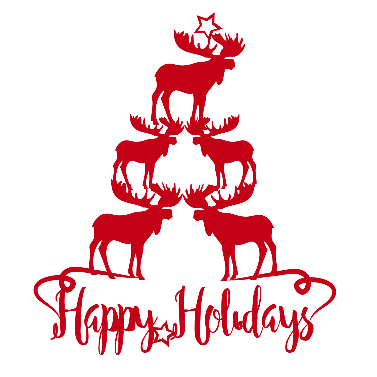 Moose Christmas Tree Happy Holiday svg file (89079) | Cut Files