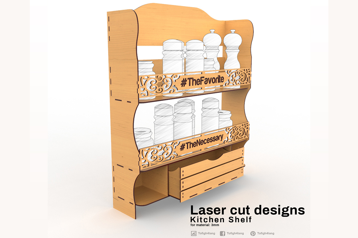Kitchen shelf Laser cutting File