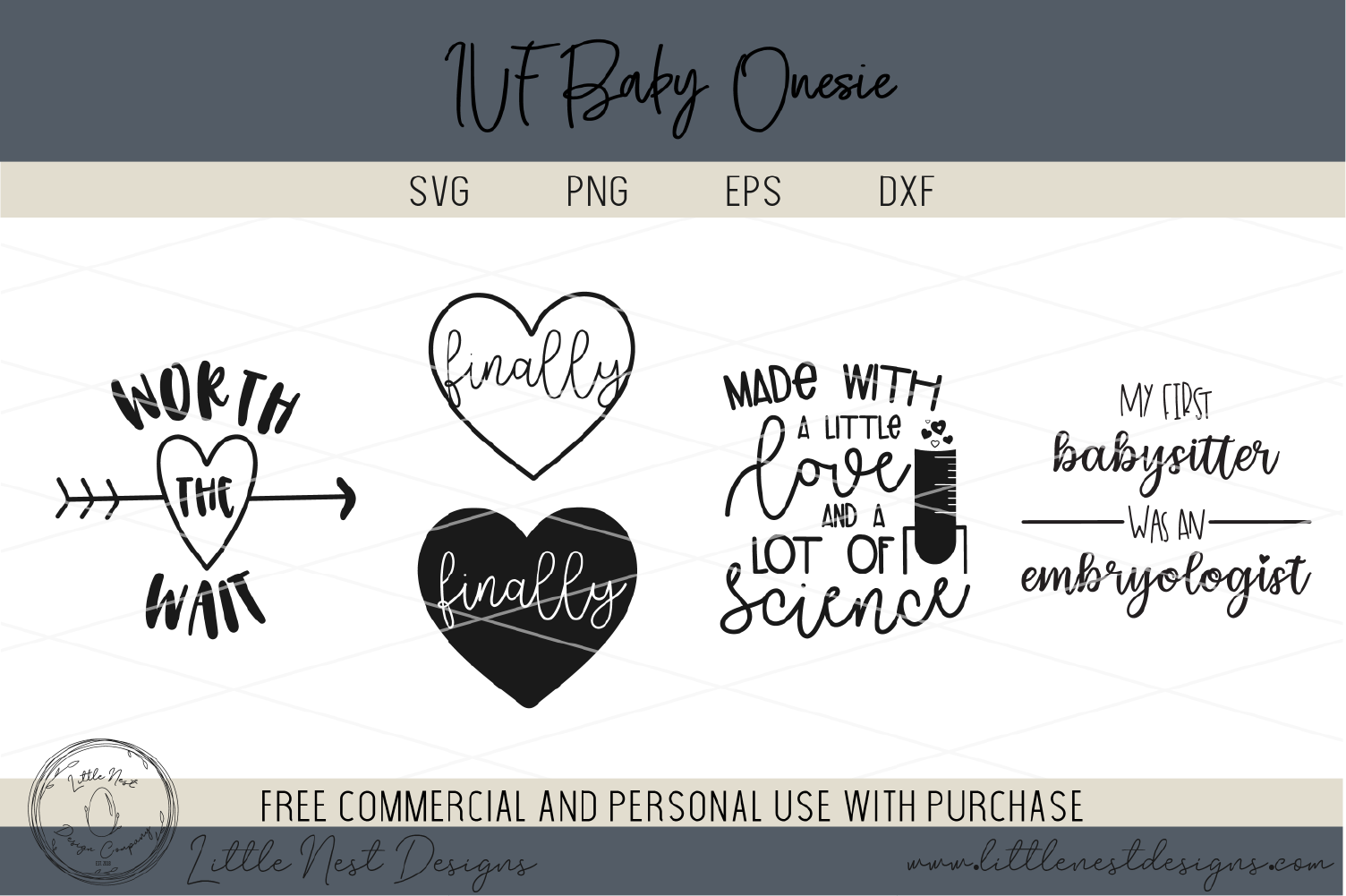 IVF Baby Onesie SVG Bundle - Onesie Cut Files (350132) | SVGs | Design
